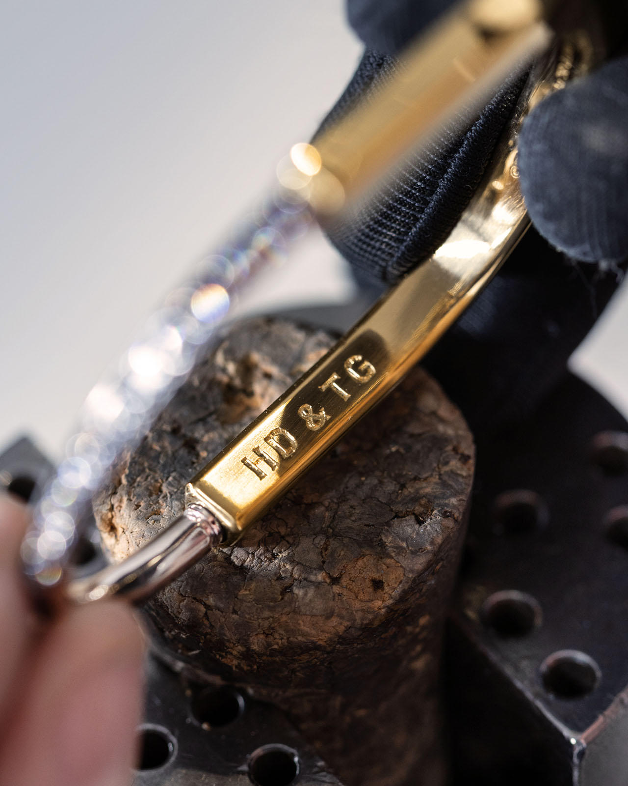 An engraved bracelet, exemplifying our jewelry and gift engraving service, where craftsmanship adds a personalized touch to your cherished pieces.