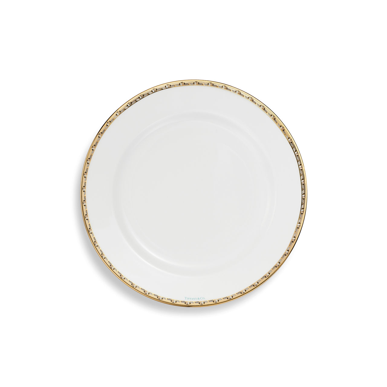 True Dessert Plate with a Hand-painted Gold Rim