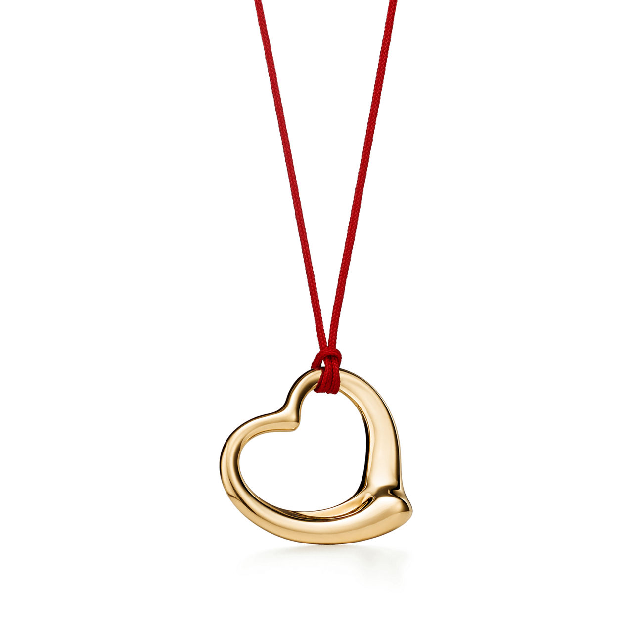 Open Heart Pendant in Yellow Gold, 36 mm