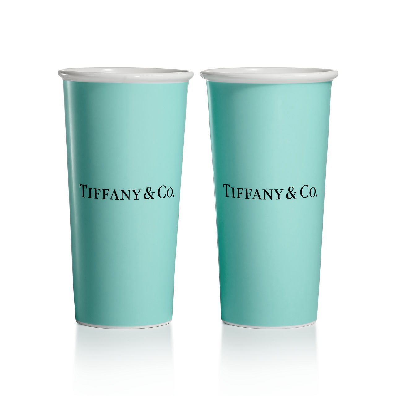 Anjeya Large Coffee Cups in Bone China, Set of Two