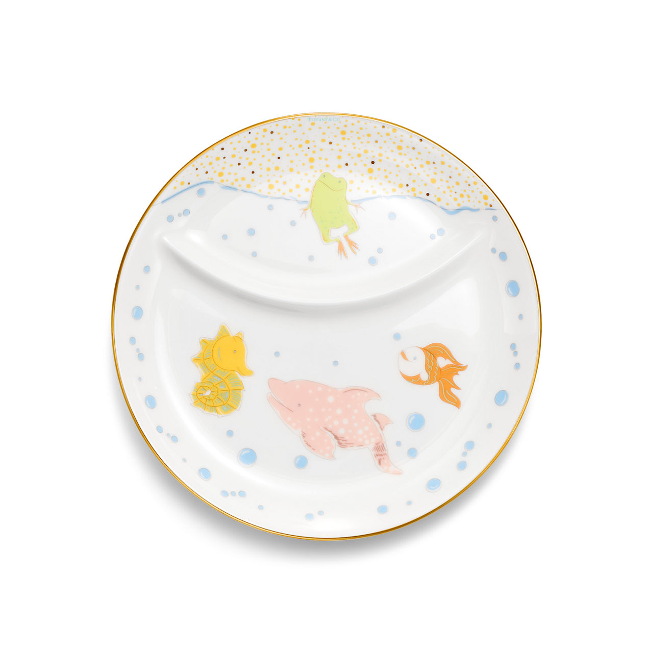 Sea Animals Two-section Baby Dish in Bone China