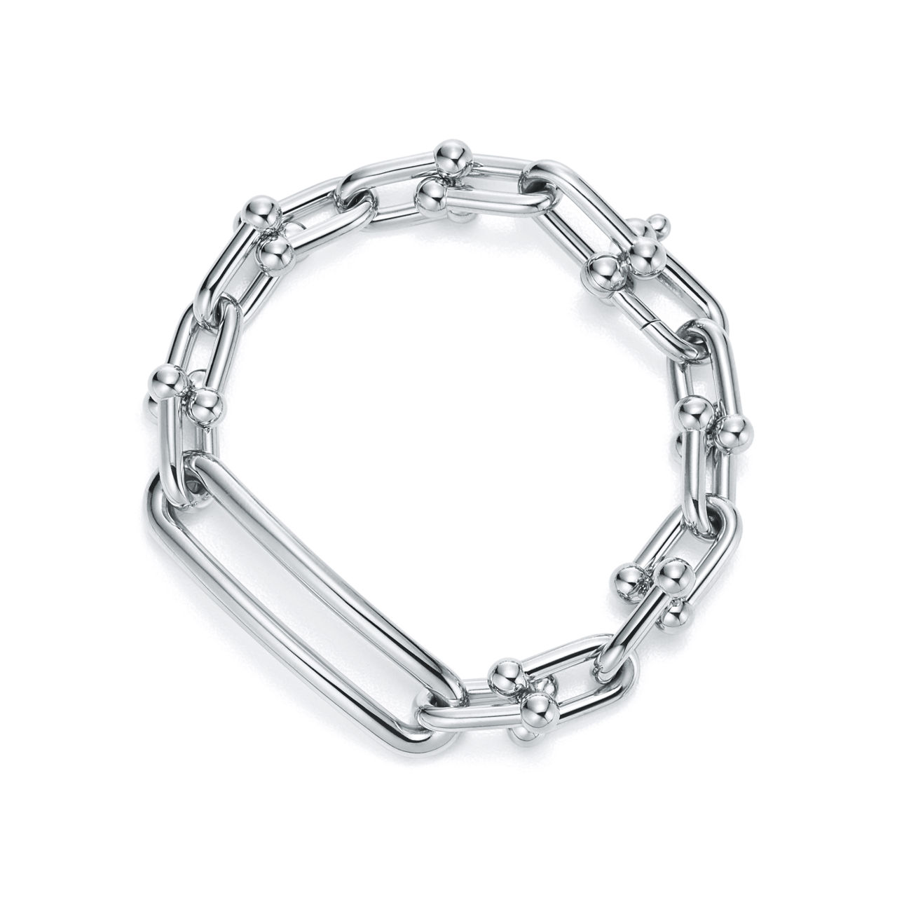 Elongated Link Bracelet in Sterling Silver