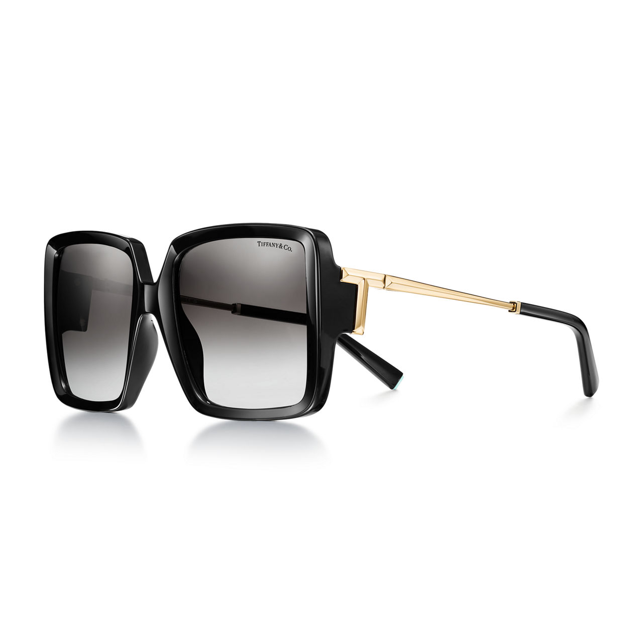 Sunglasses in Black Acetate with Grey Gradient Lenses