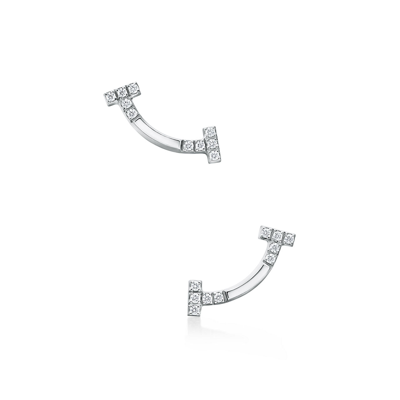 Smile Mini Earrings in White Gold with Diamonds