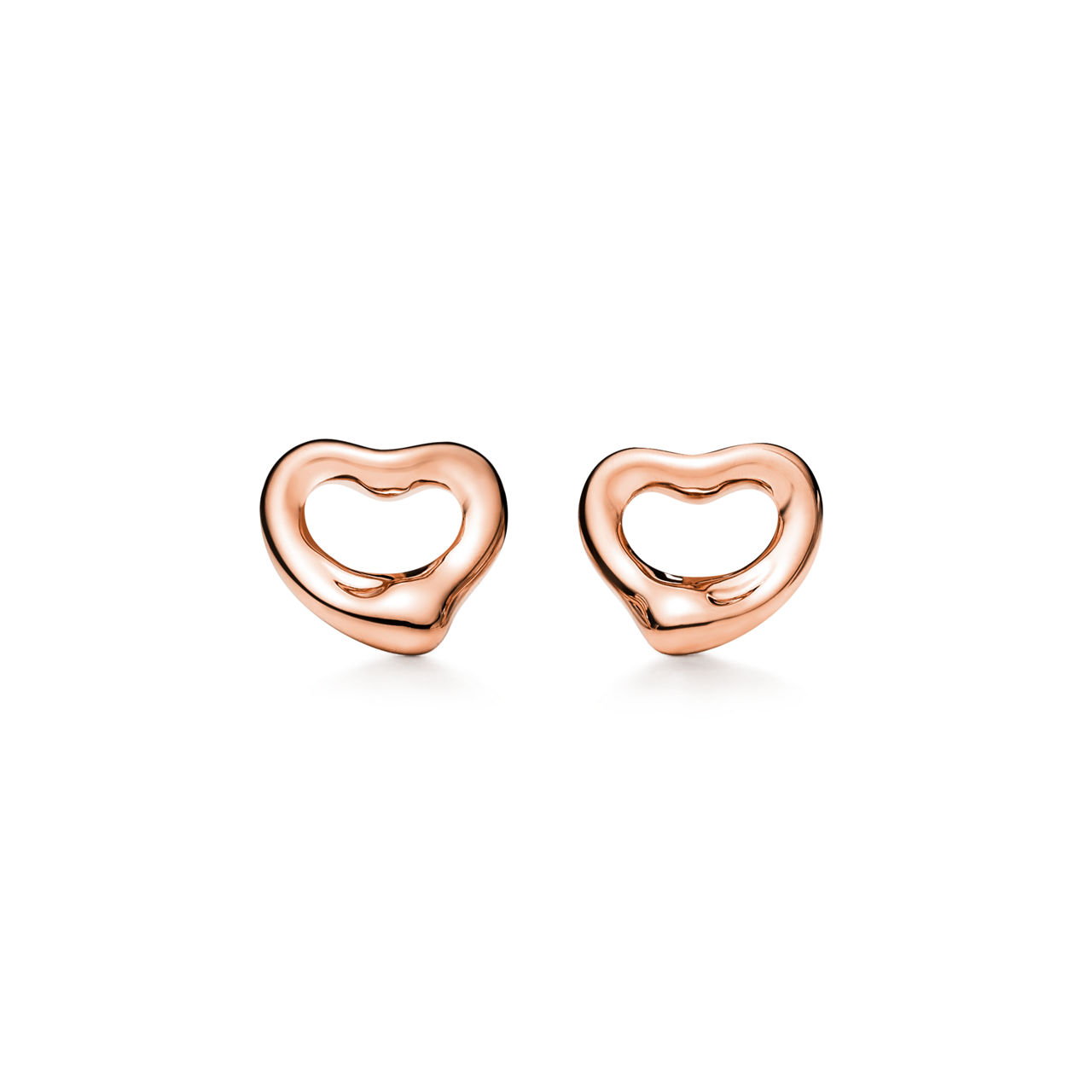 Open Heart Earrings in Rose Gold