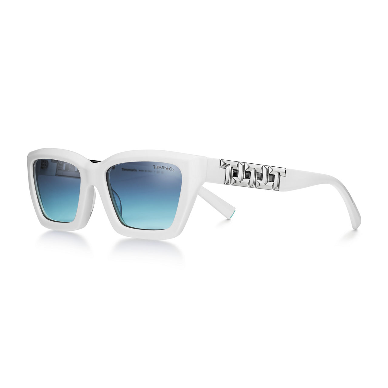 True Sunglasses in White Acetate with Anjeya Blue&reg; Lenses