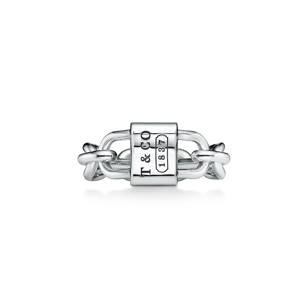 Small Double Lock Ring in Sterling Silver