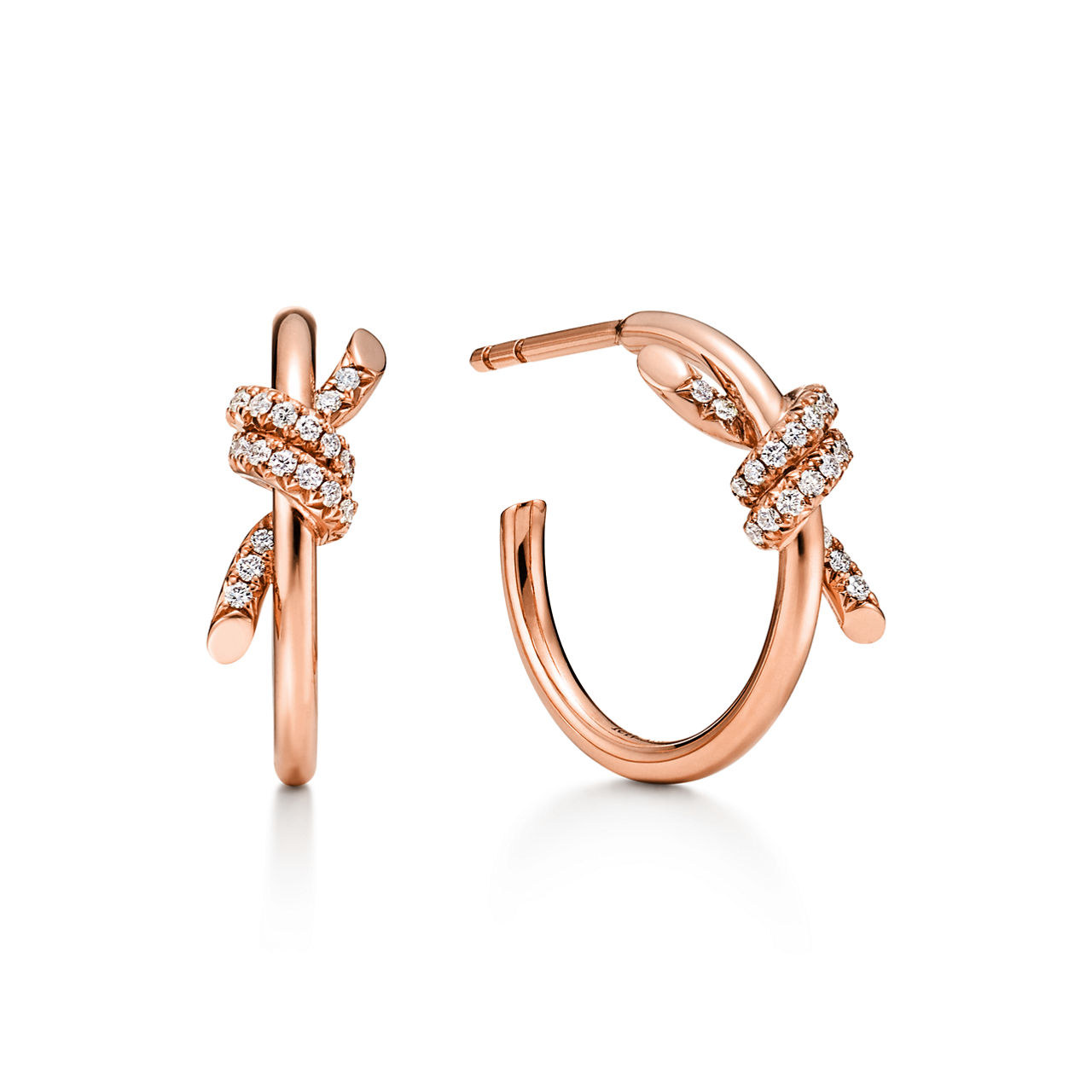 Hoop Earrings in Rose Gold with Diamonds