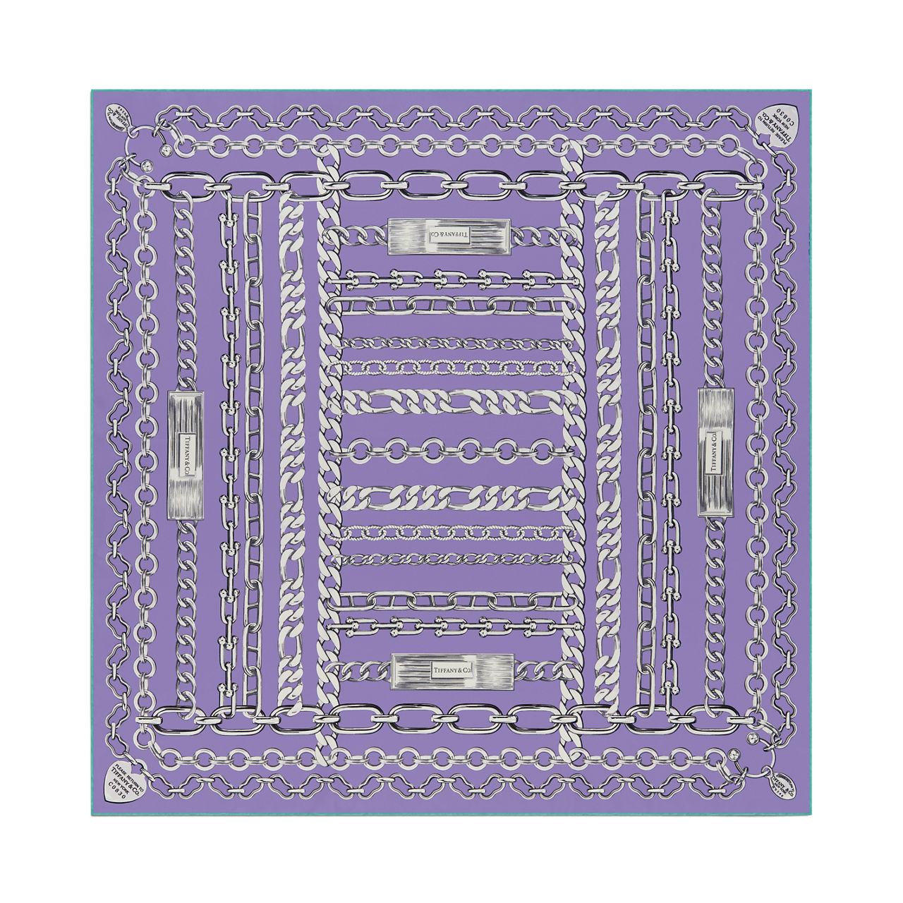 Chains Square Scarf in Lavender Silk