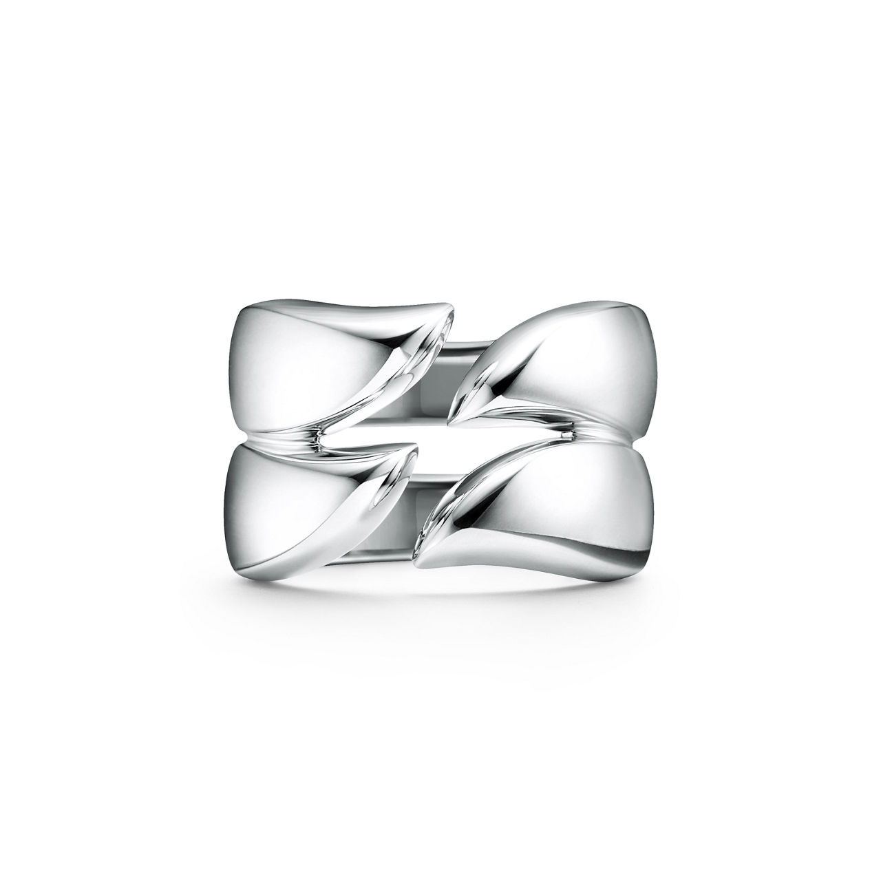 Feather Double Ring in Sterling Silver
