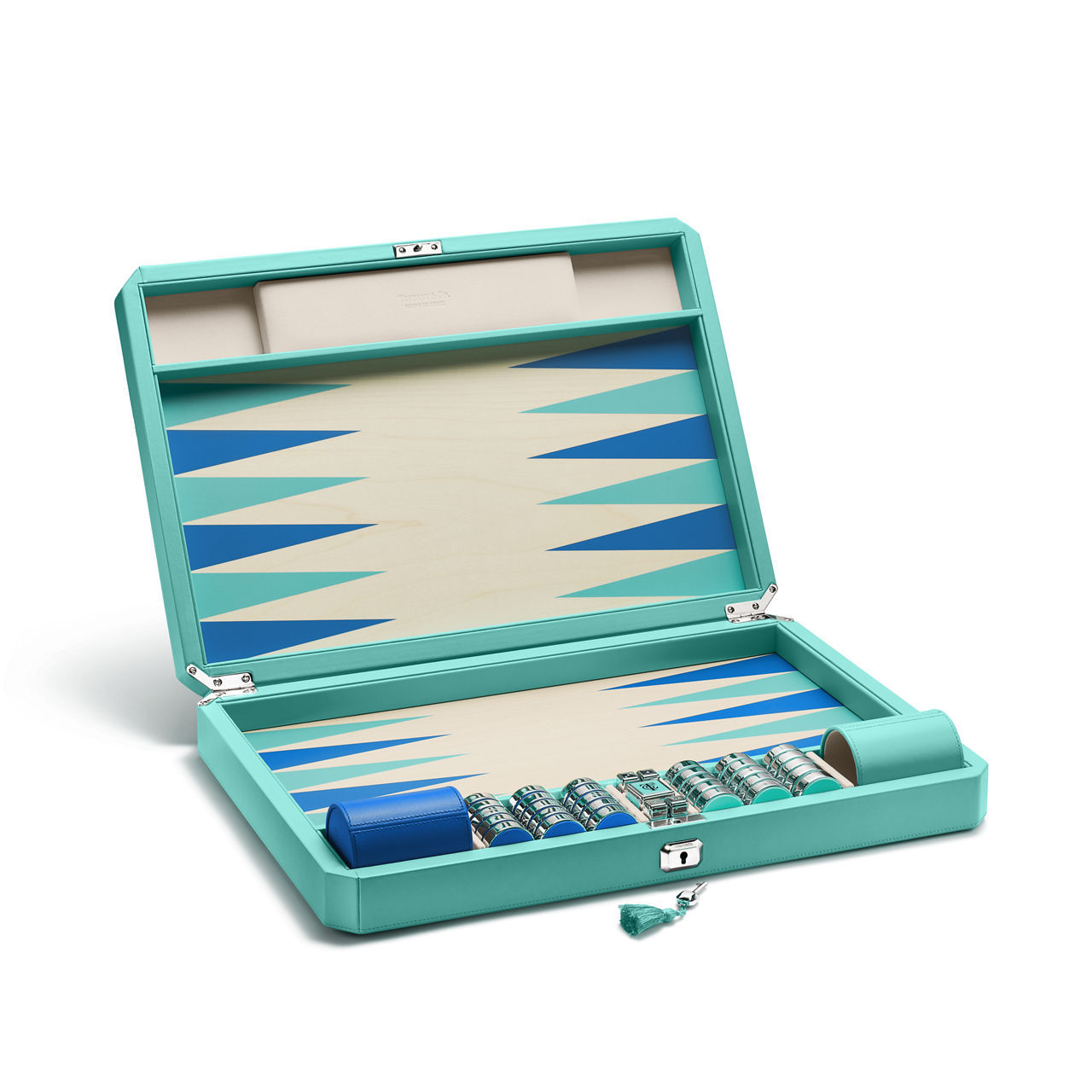 Backgammon Set in Anjeya Blue&reg; Leather