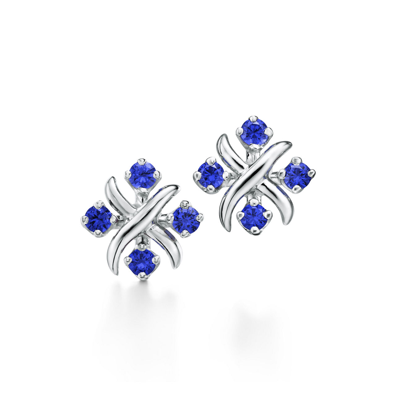 Earrings in Platinum with Sapphires