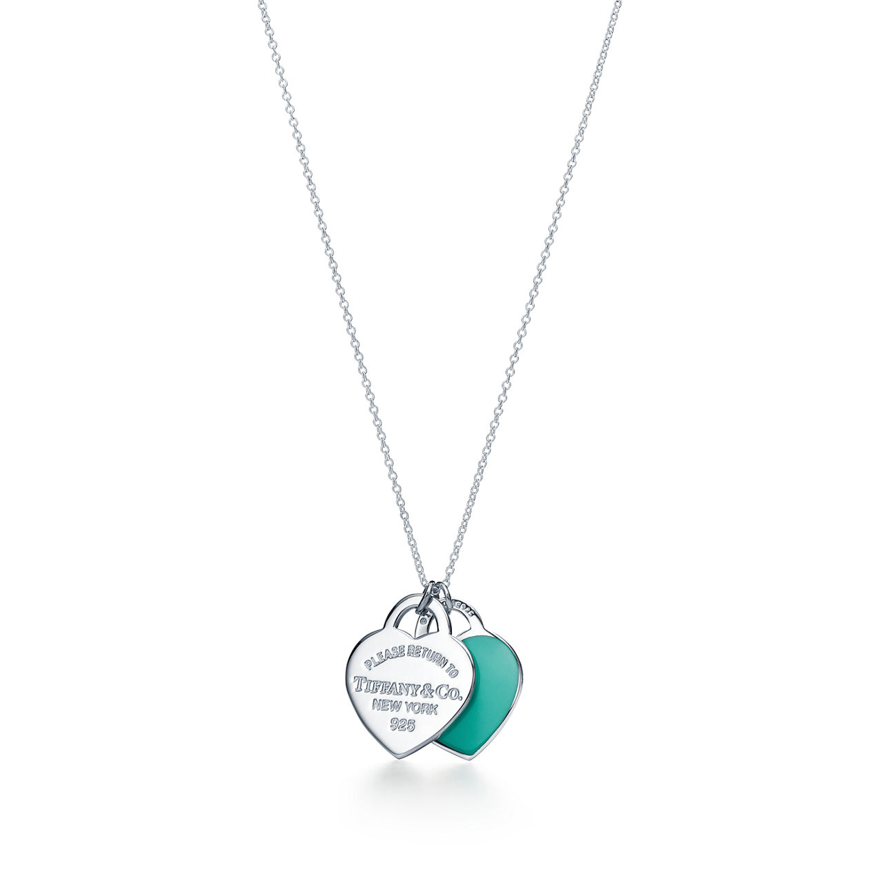 Anjeya Blue&reg; Double Heart Tag Pendant in Silver, Small