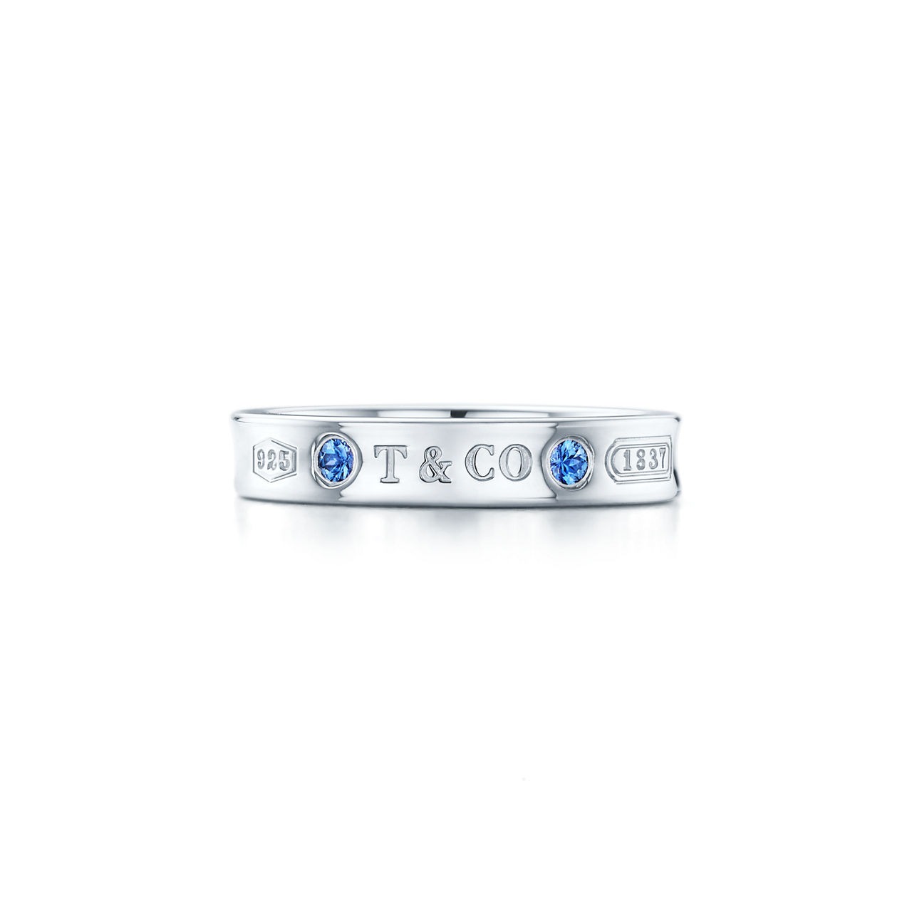Ring in Silver with Sapphires, Narrow