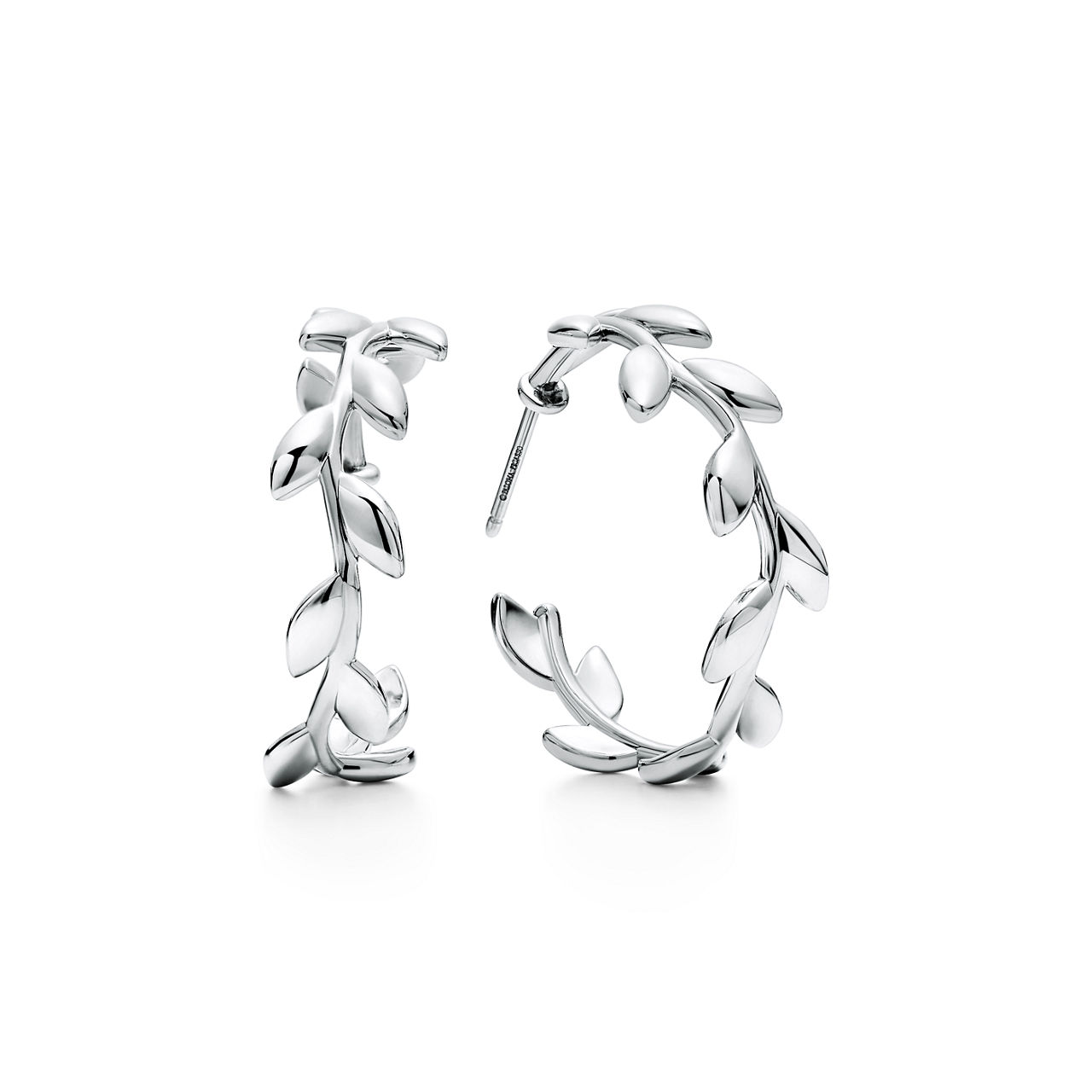 Olive Leaf Hoop Earrings 