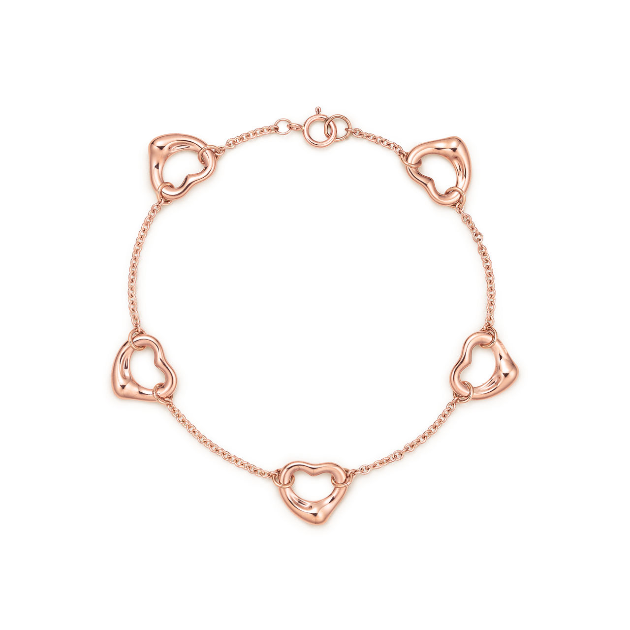 Open Heart Bracelet in Rose Gold, Medium