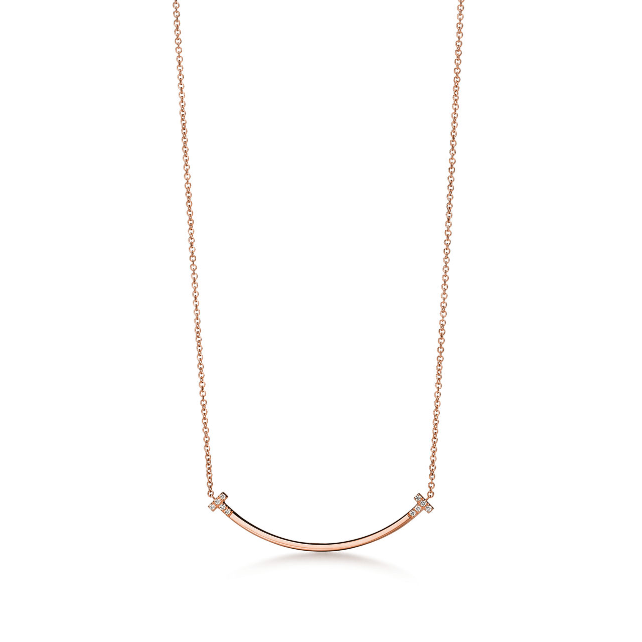 Smile Small Pendant in Rose Gold with Diamonds