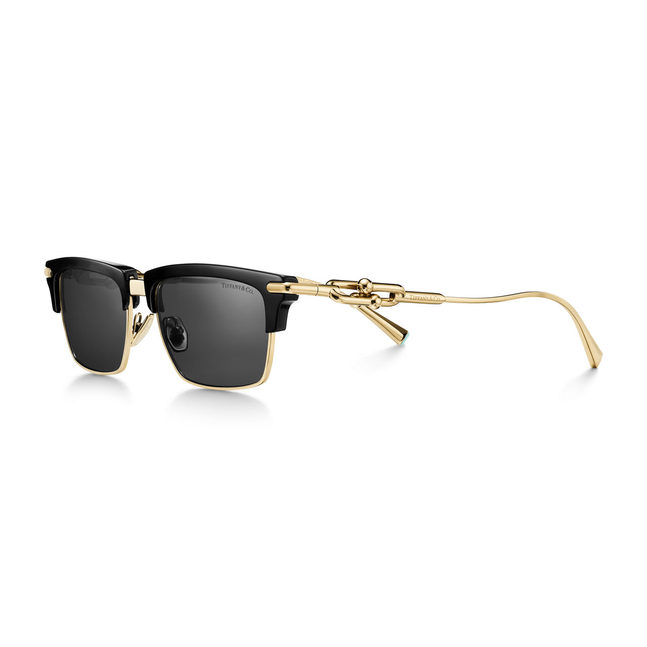 Sunglasses in Black Acetate with Dark Grey Lenses