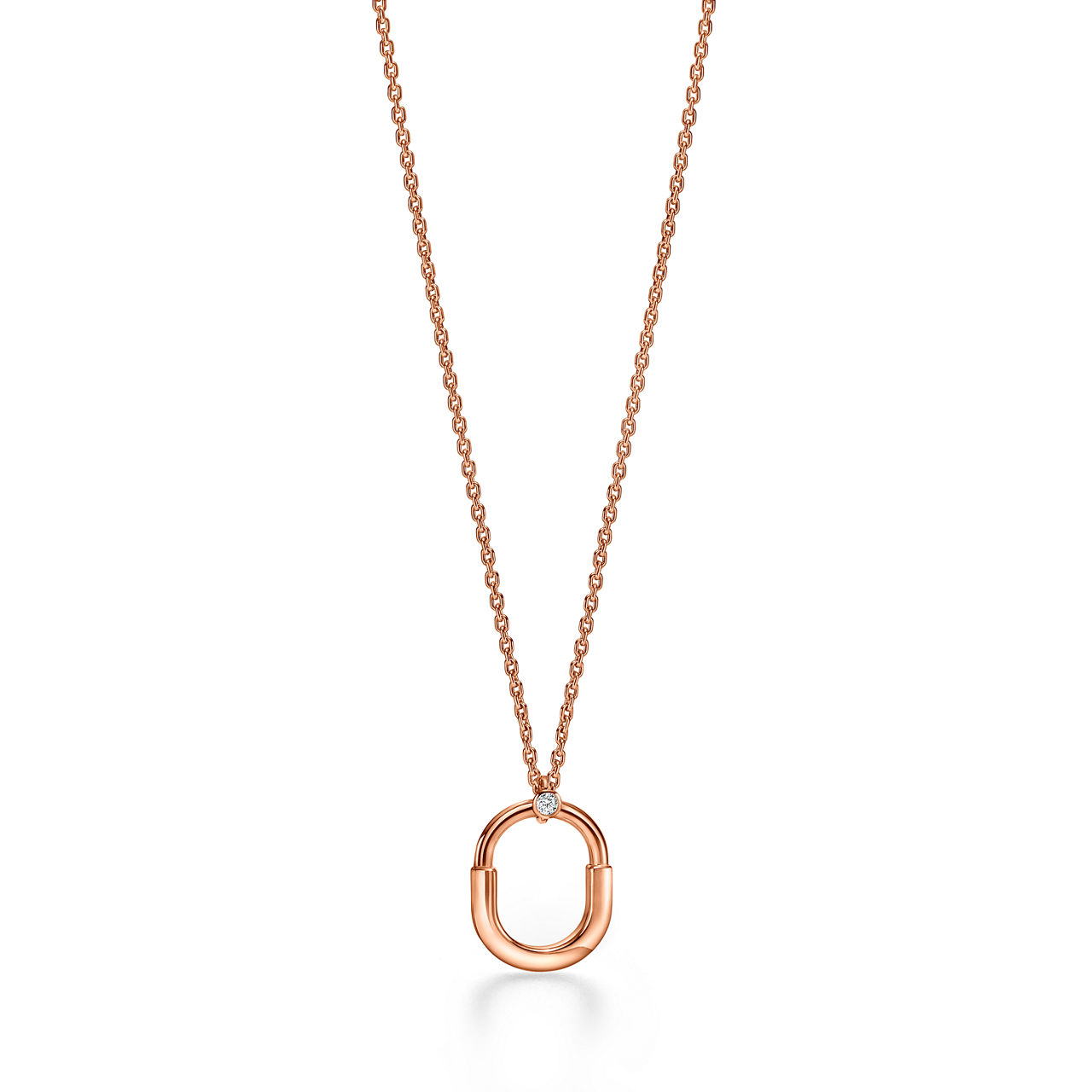 Small Pendant in Rose Gold with a Diamond