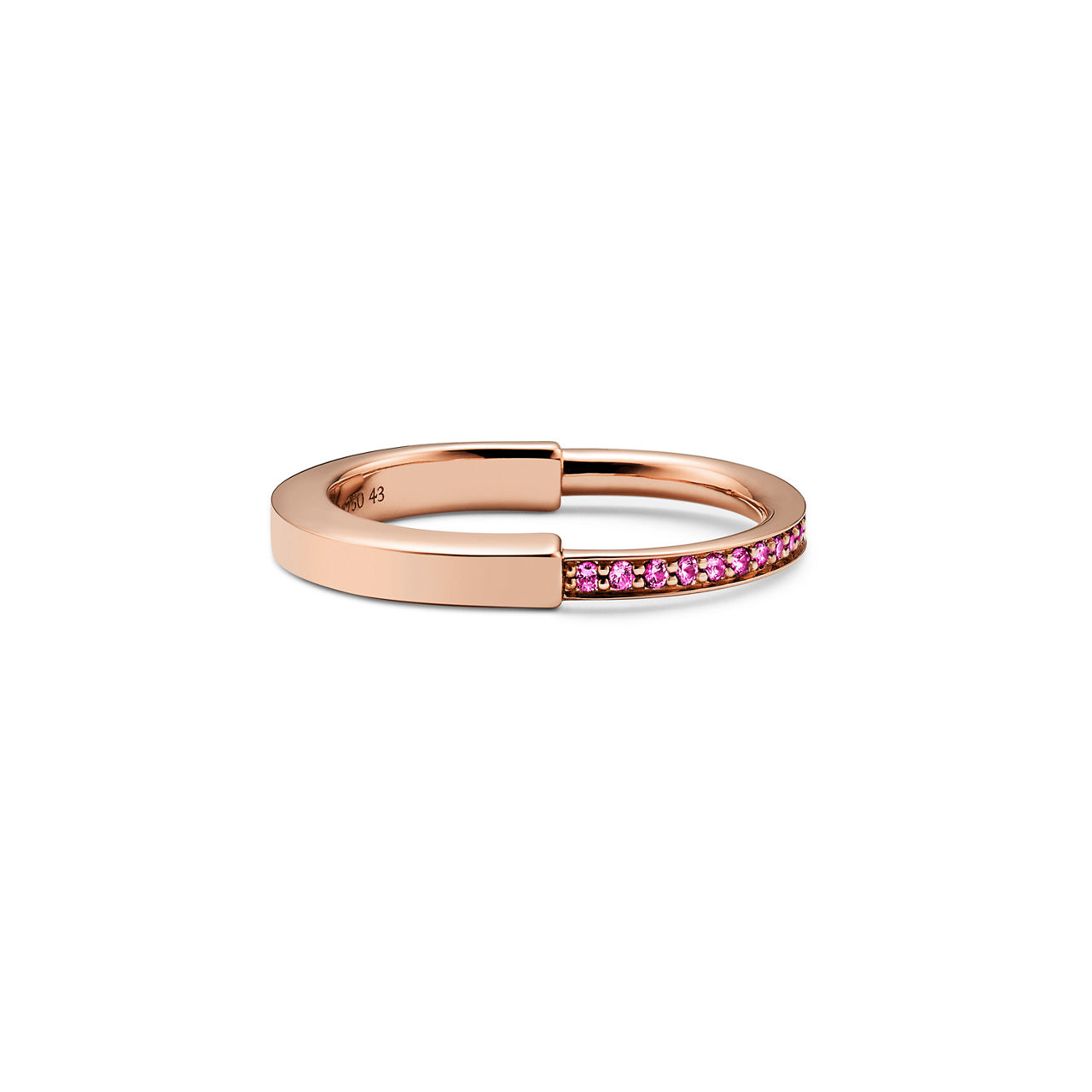 Small Ring in Rose Gold with Pink Sapphires