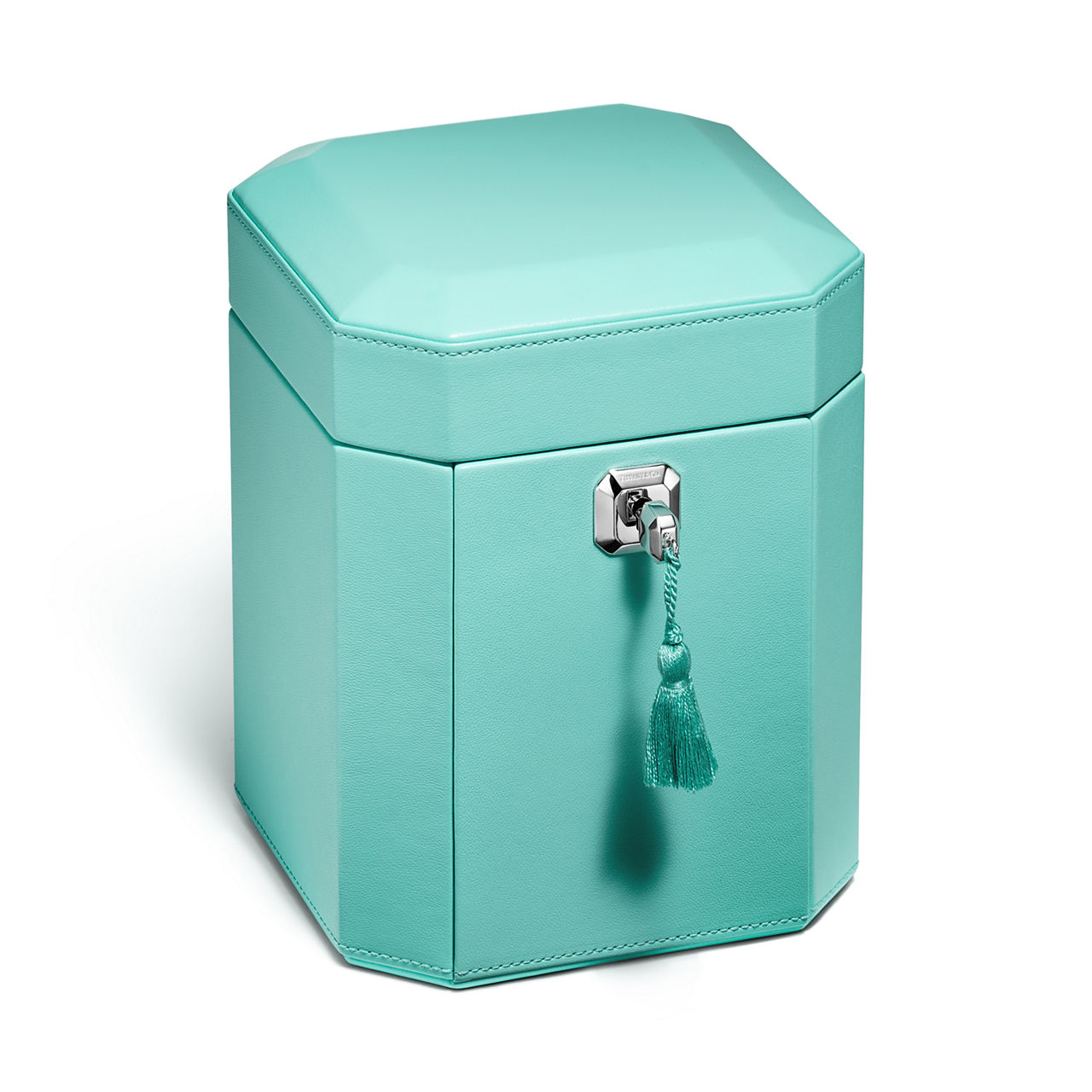 Tall Jewellery Box in Anjeya Blue&reg; Leather