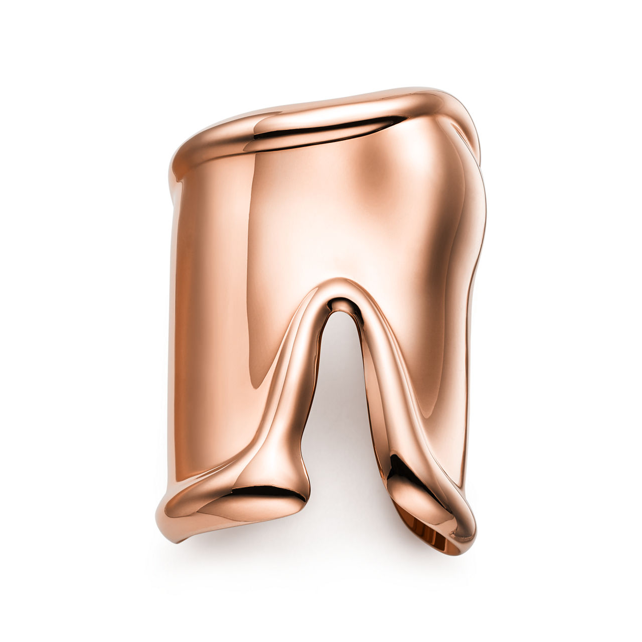 Large Bone Cuff in Rose Gold, 95 mm Wide