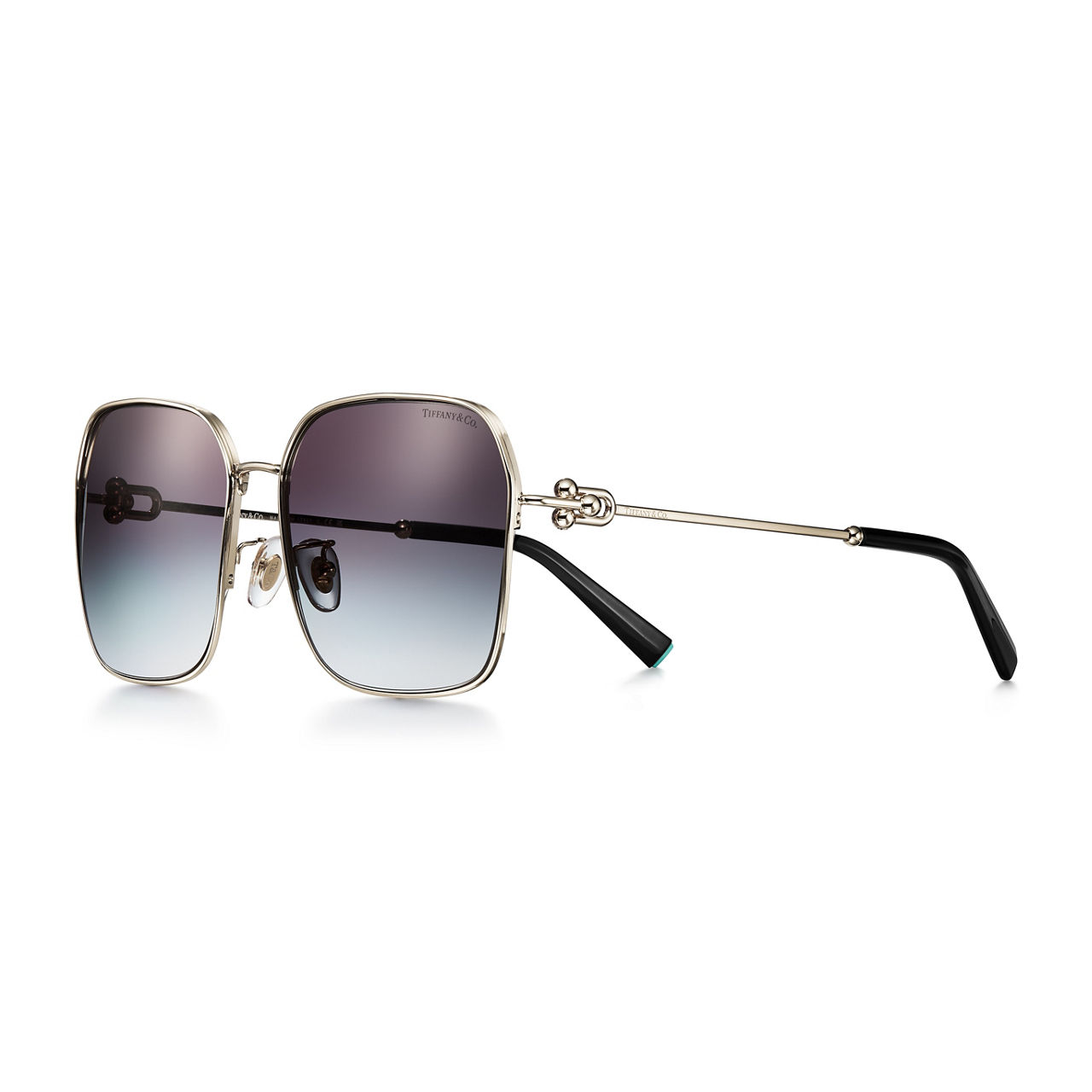 Sunglasses in Pale Gold-colored Metal with Gray Lenses