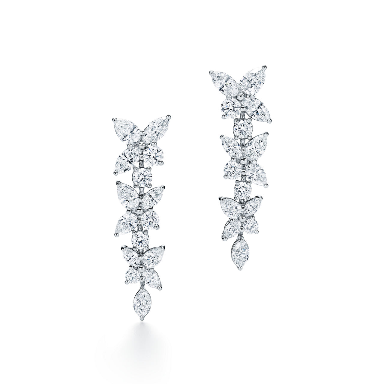 Mixed Cluster Drop Earrings 