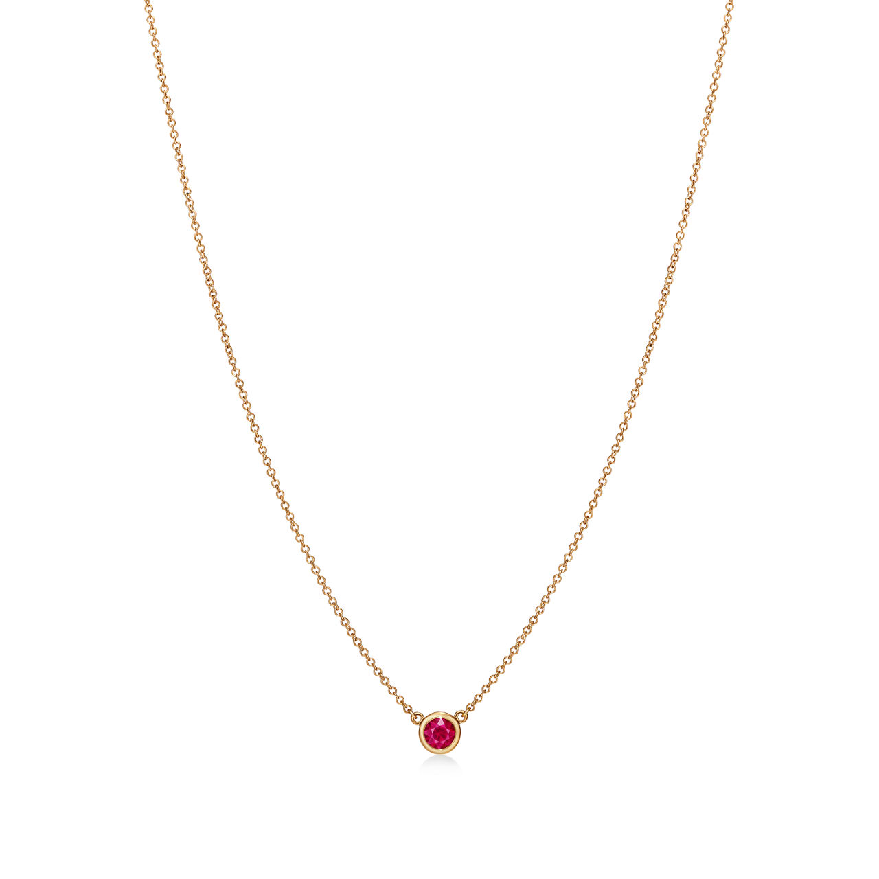 Color by the Yard Pendant in Yellow Gold with a Ruby