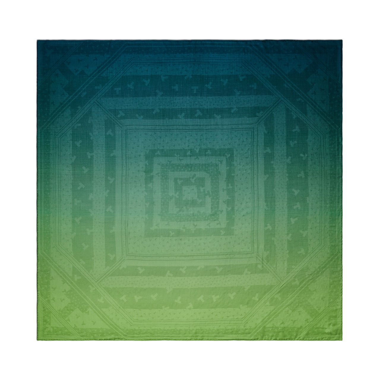 Dancing T Square Scarf in Infinity Emerald Silk and Wool