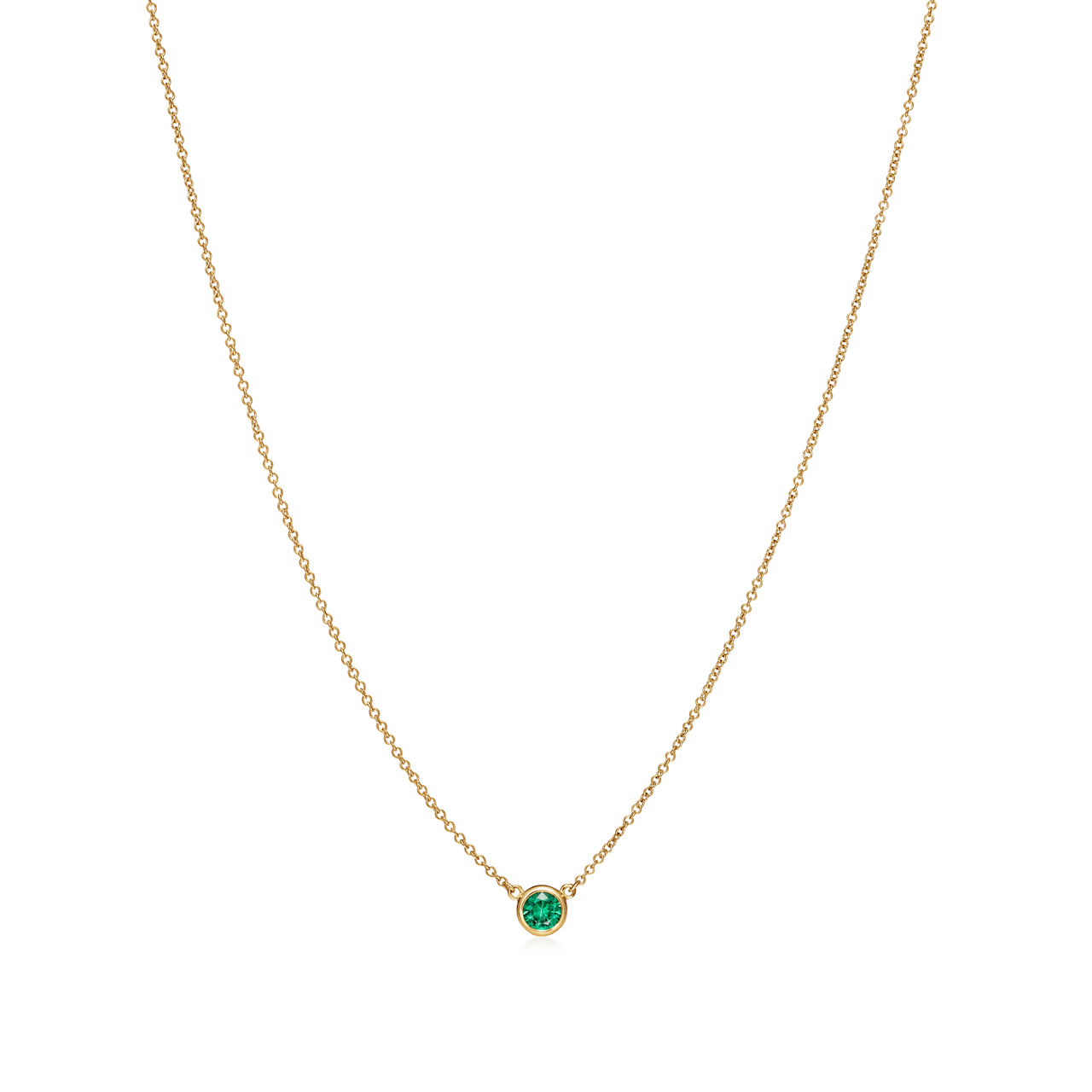 Color by the Yard Pendant in Yellow Gold with an Emerald