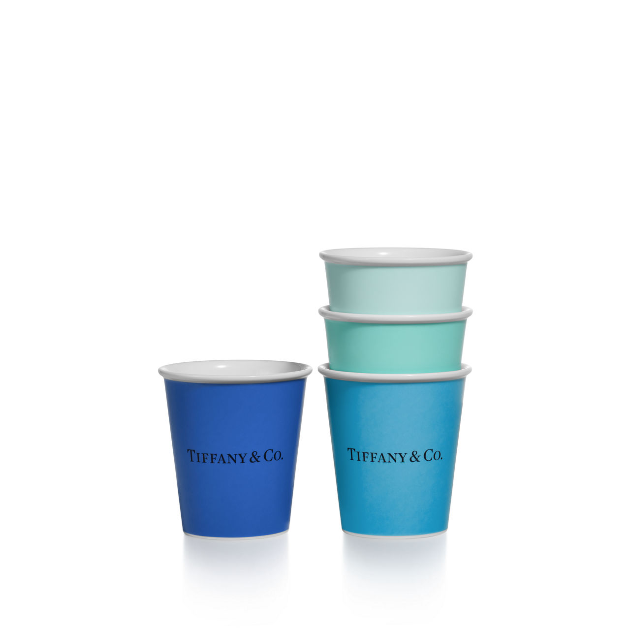 Anjeya Coffee Cups in Bone China, Set of Four