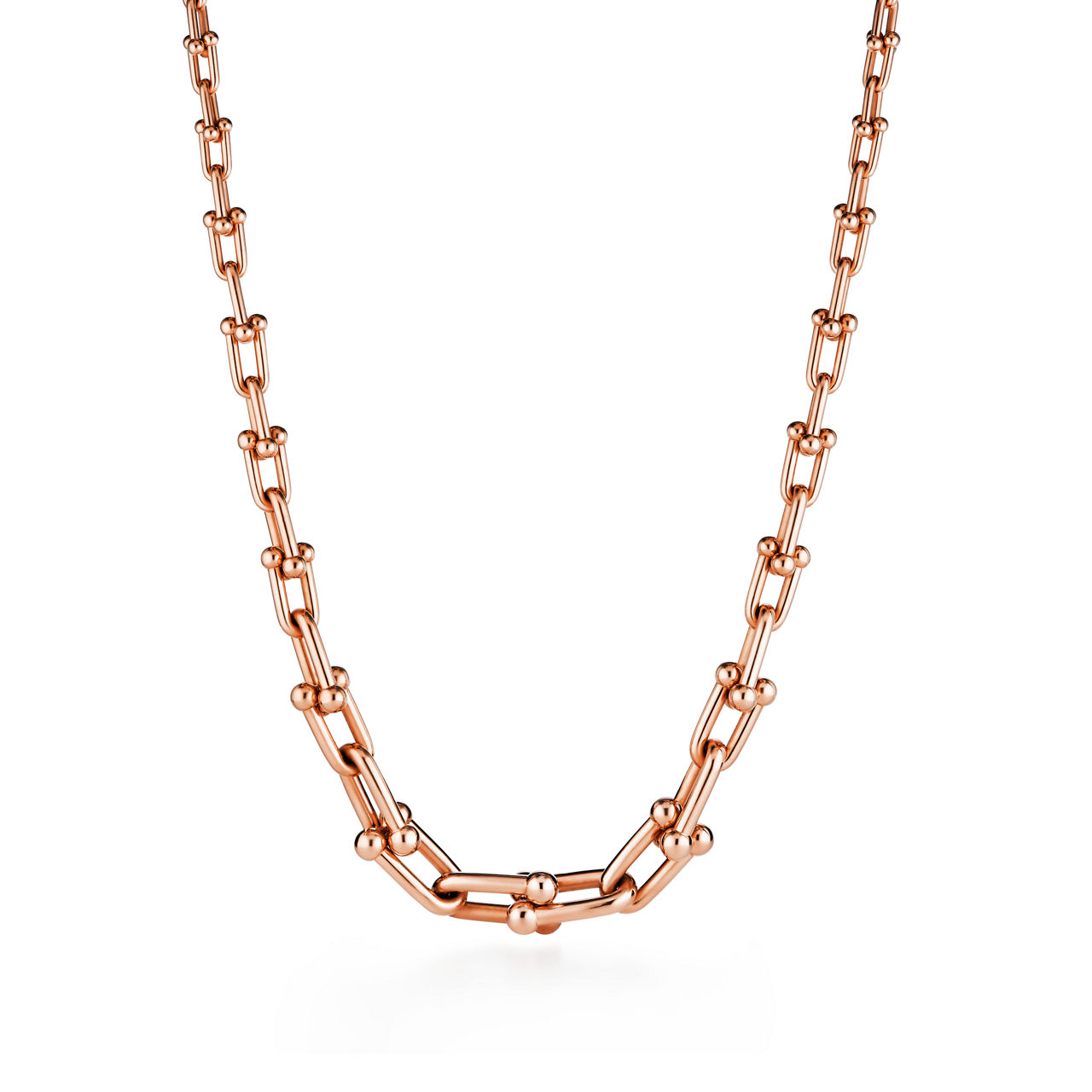 Graduated Link Necklace in Rose Gold