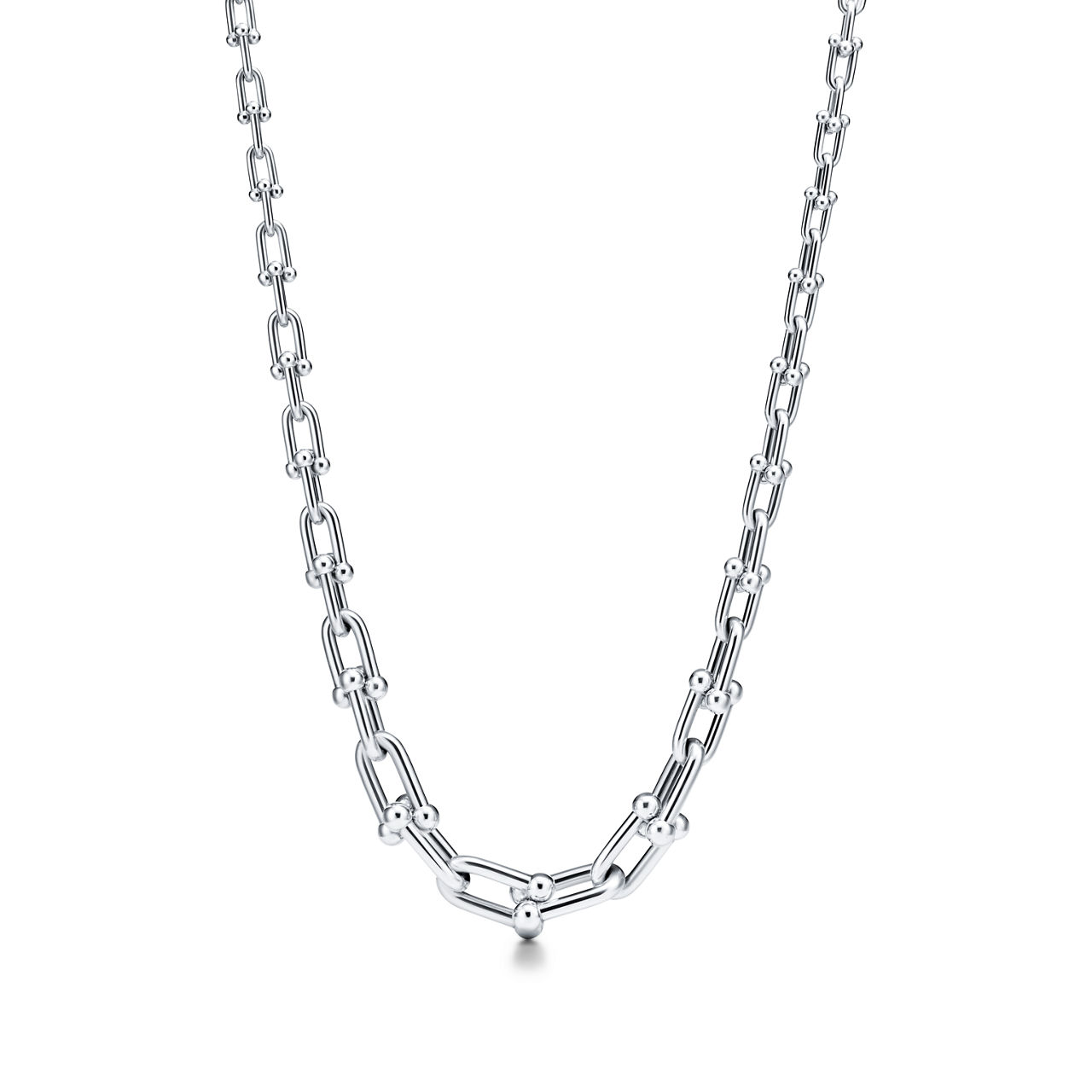Graduated Link Necklace in Sterling Silver