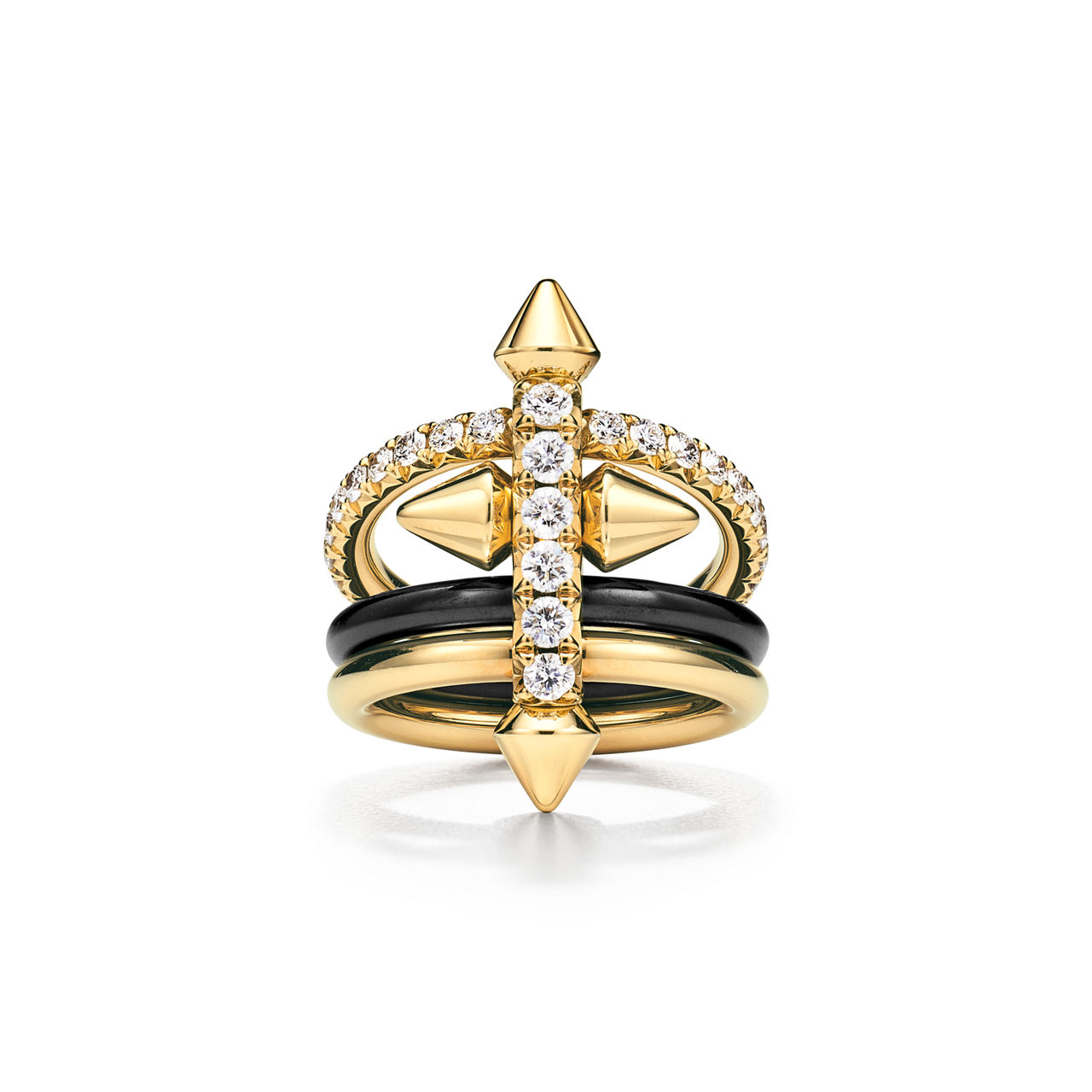 Ring in Titanium, Gold and Diamonds