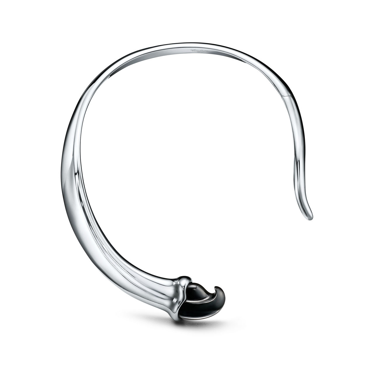 Claw Necklace in Sterling Silver with Black Nephrite Jade