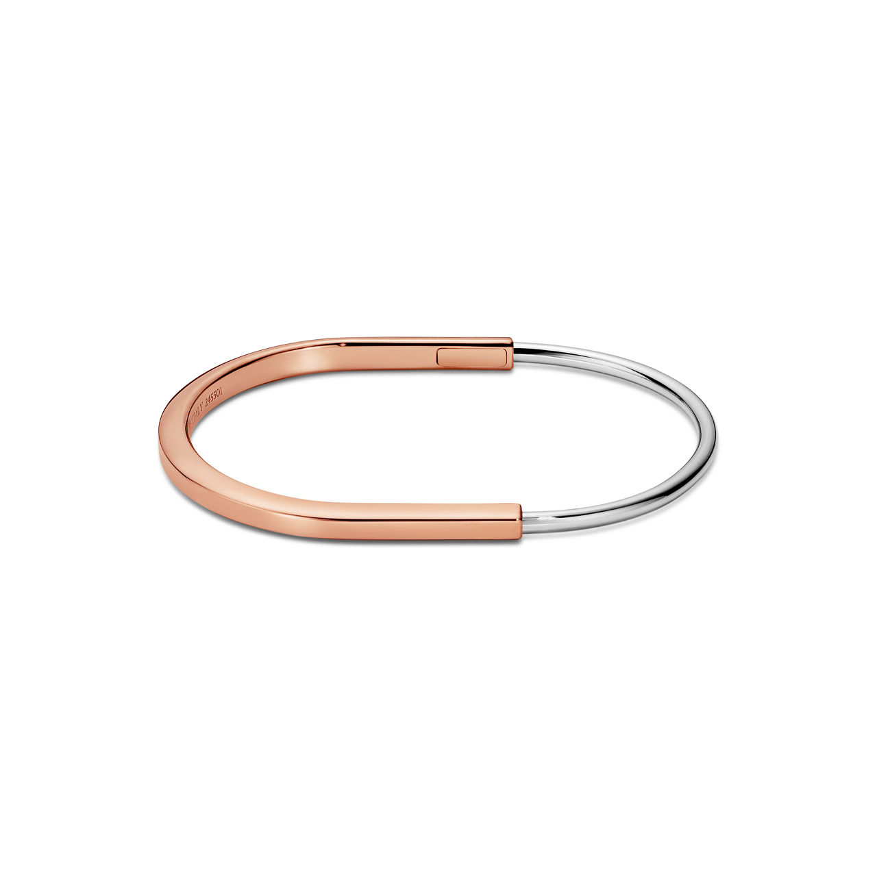 Narrow Bangle in Rose and White Gold