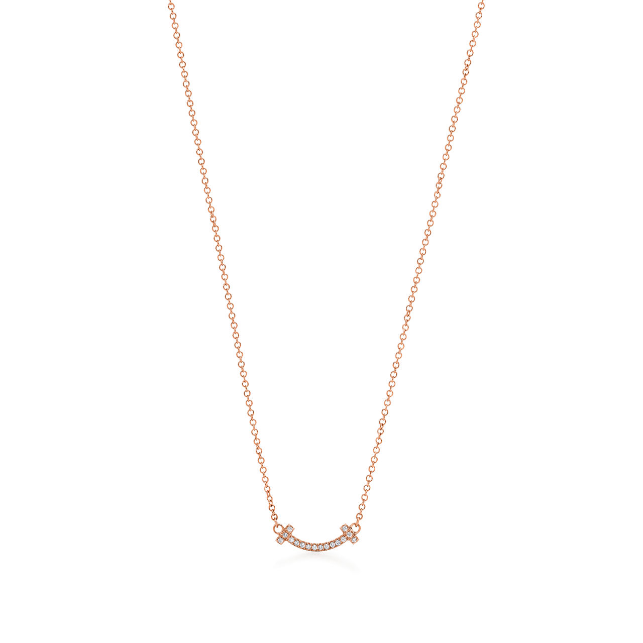 Smile Pendant in Rose Gold with Diamonds