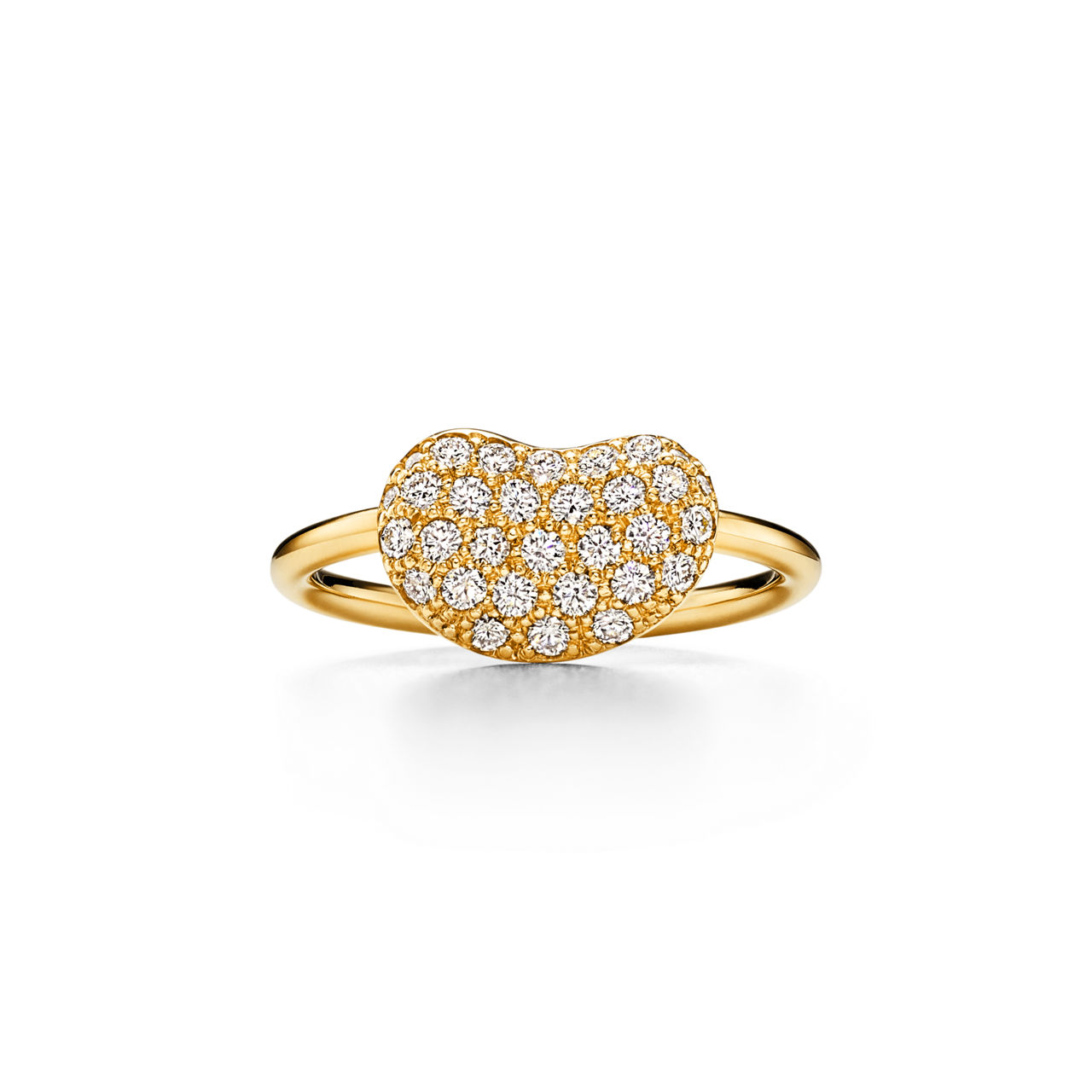 Bean design Wire Ring in Yellow Gold, 12 mm