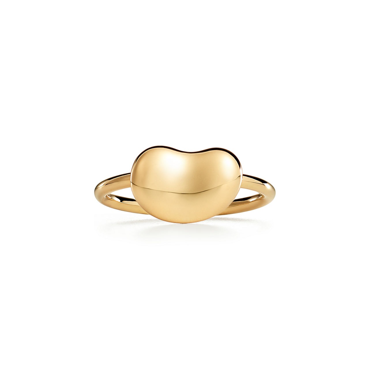 Bean design Wire Ring in Yellow Gold, 12 mm