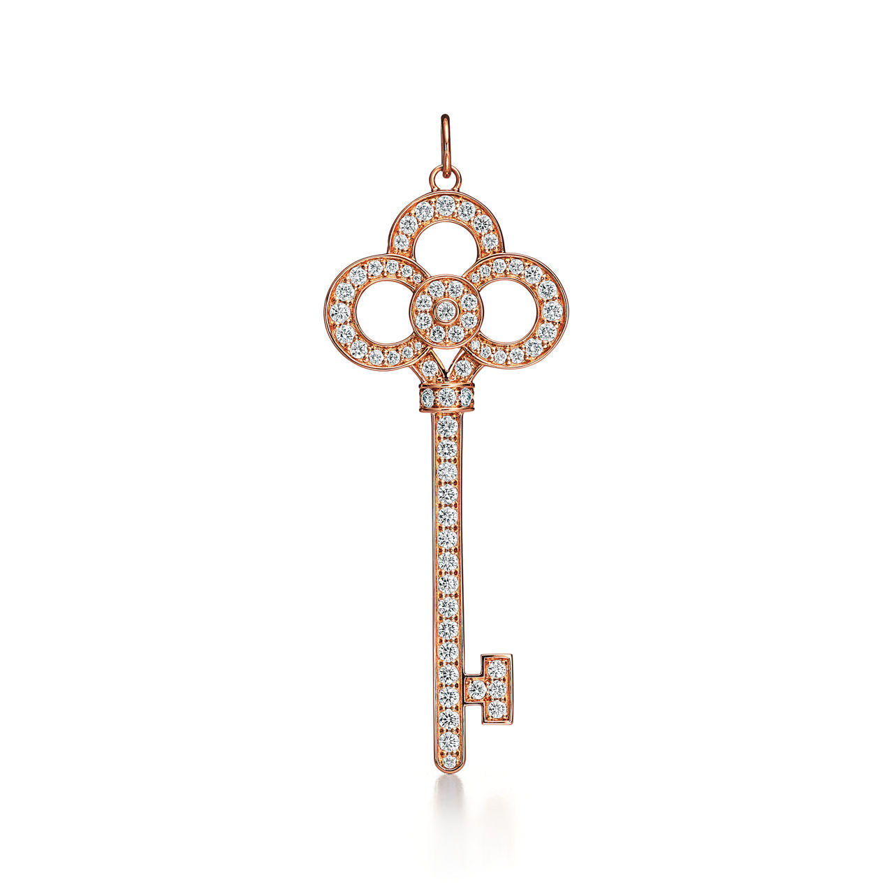 Crown Key in 18k Rose Gold with Pav&eacute; Diamonds