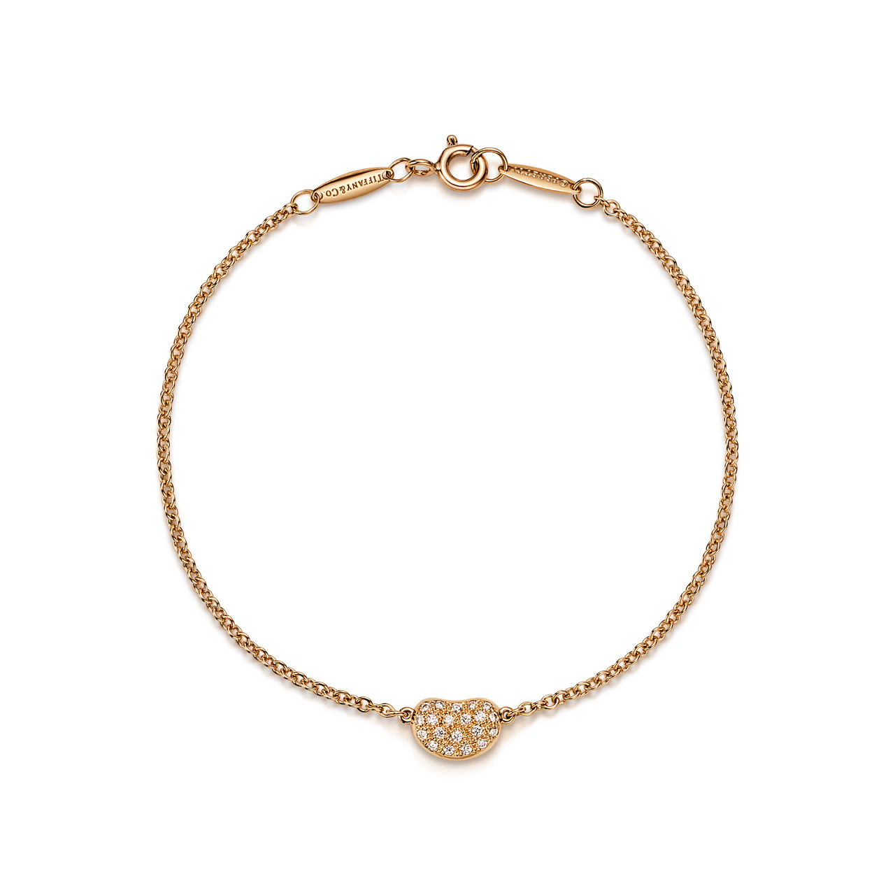 Bean design Bracelet in Yellow Gold with Diamonds