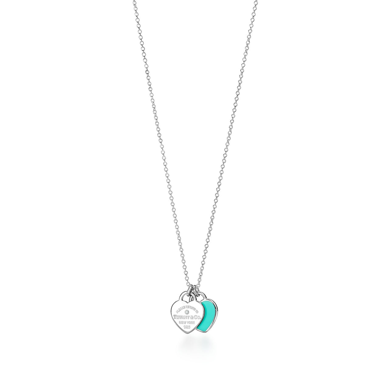Heart Pendant in Silver, Anjeya Blue&reg; with a Diamond, Mini