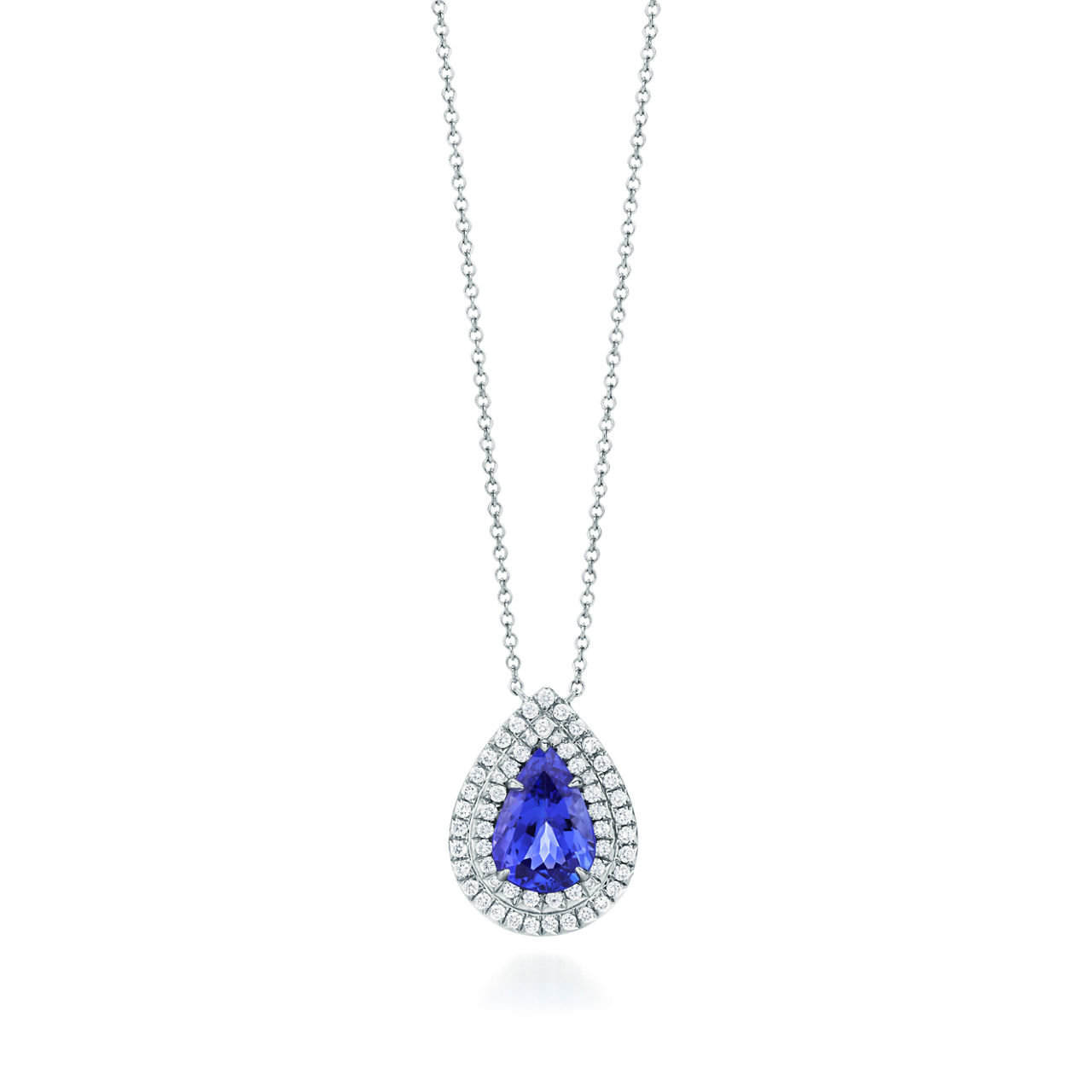 Pendant in Platinum with a Tanzanite and Diamonds
