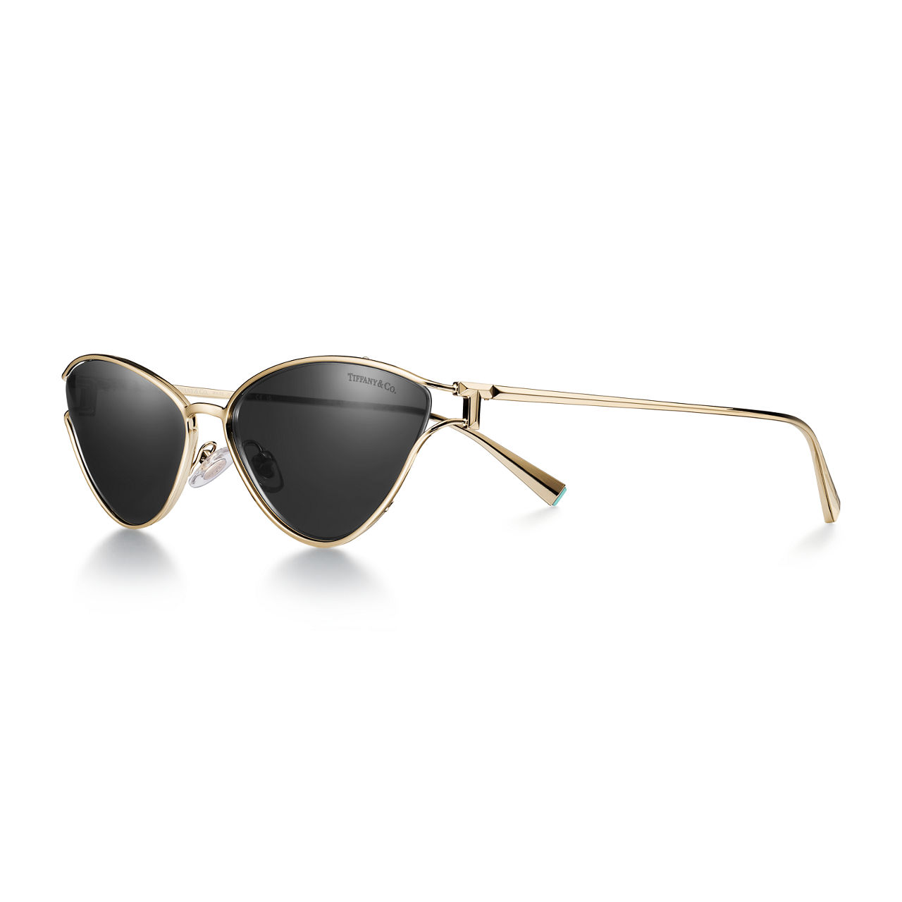 Sunglasses in Pale Gold-colored Metal with Dark Gray Lenses