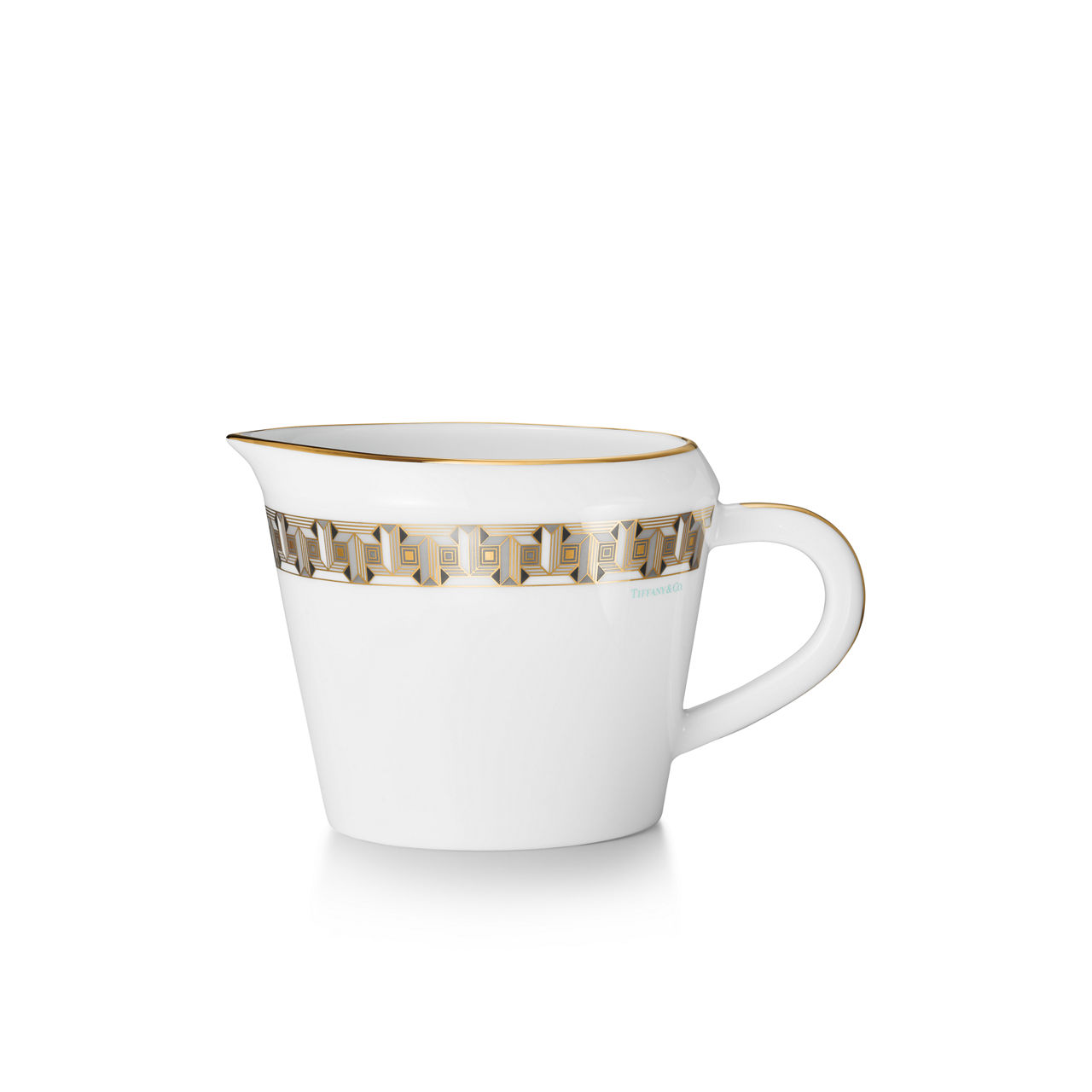 Creamer Black with a Hand-painted Gold Rim