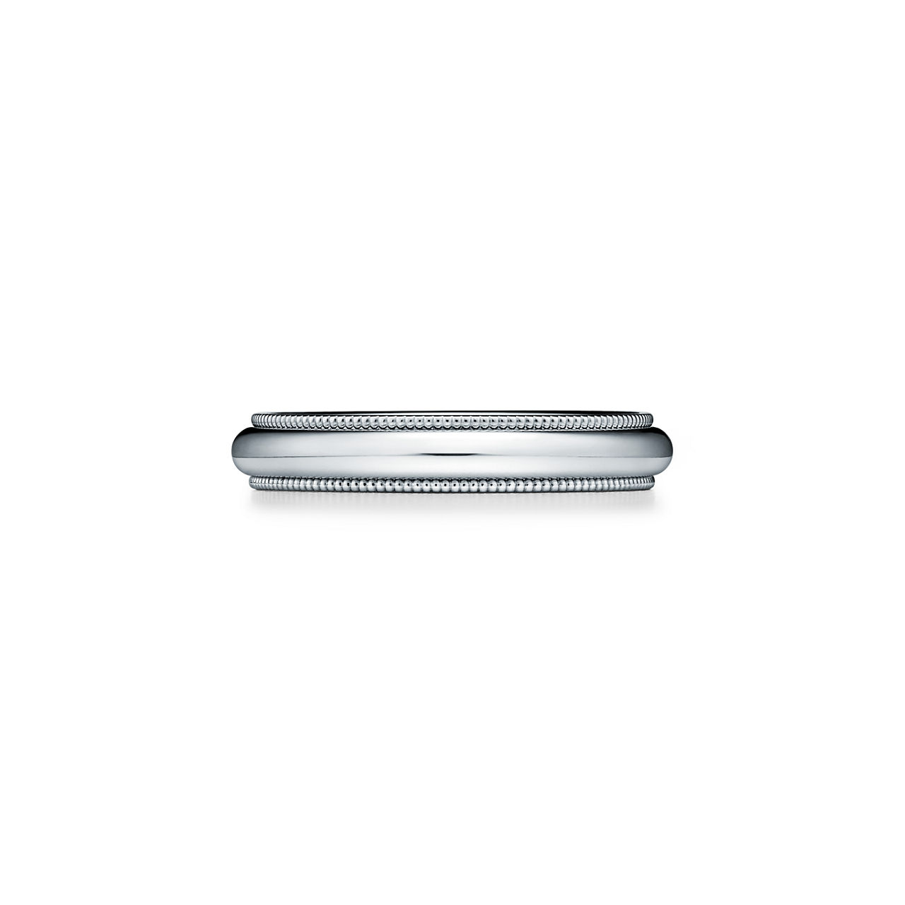 Milgrain Band Ring in Platinum, 4 mm Wide