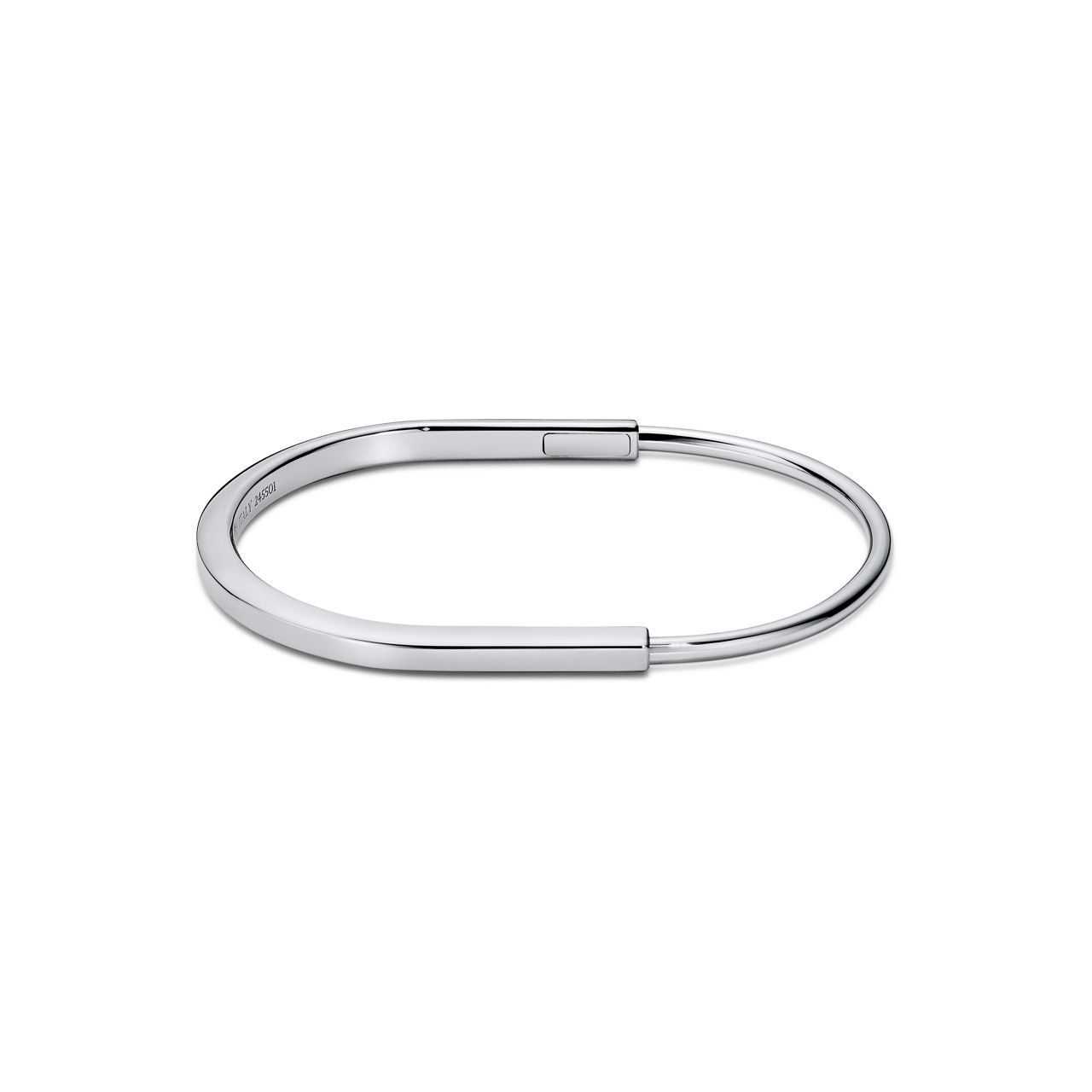 Narrow Bangle in White Gold