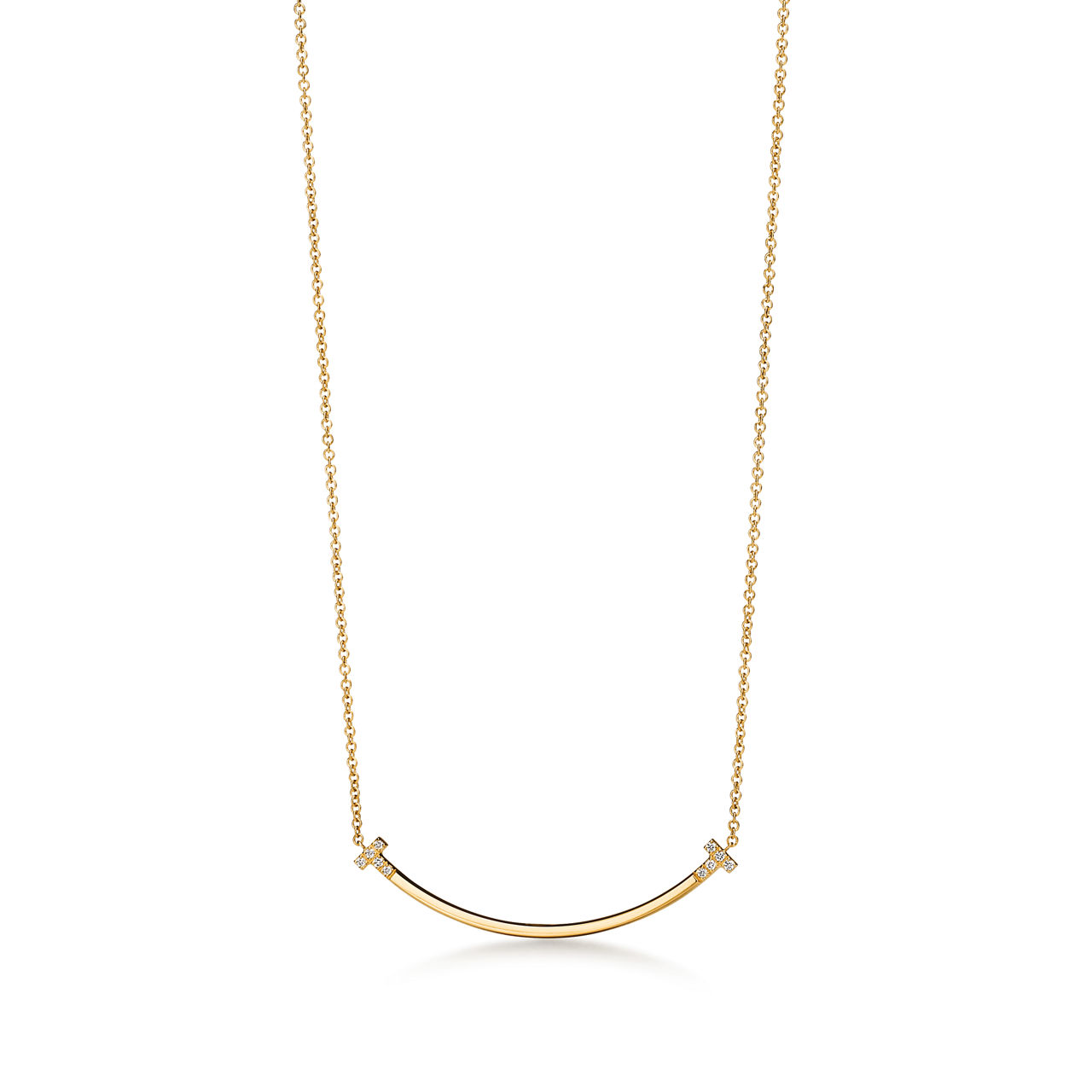 Smile Small Pendant in Yellow Gold with Diamonds