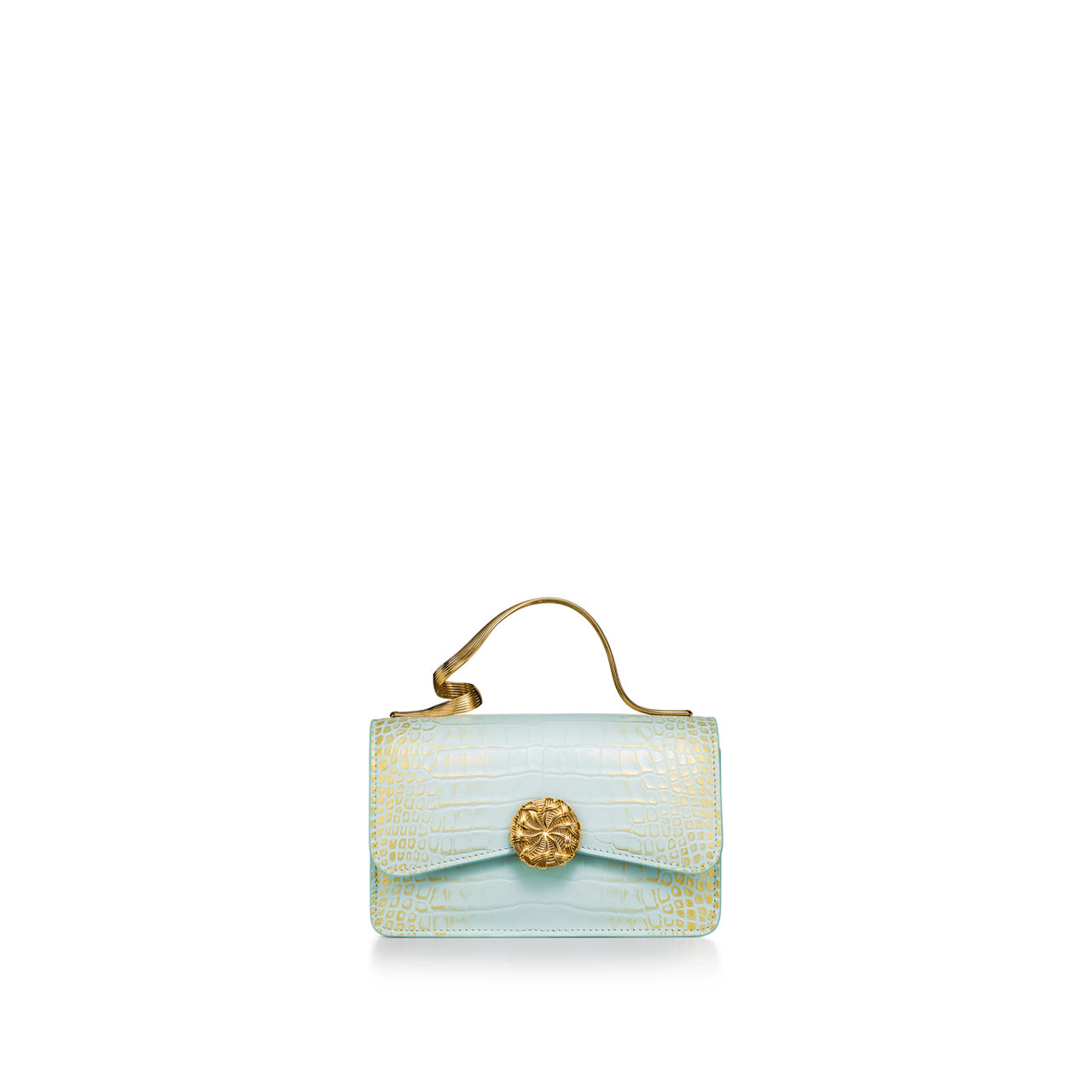 Mini Ribbons Top Handle Bag in Alligator Leather